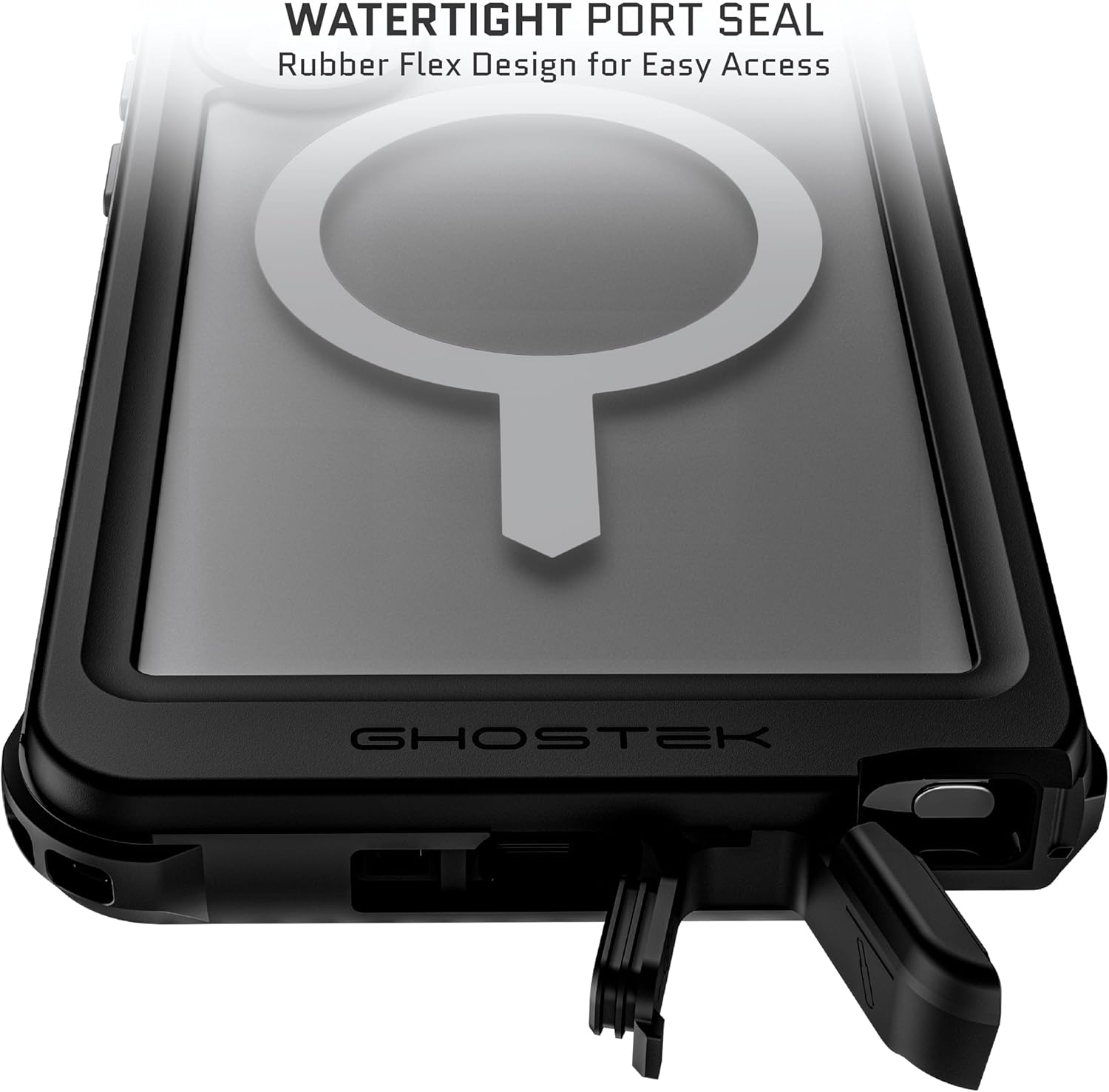 Ghostek Nautical S25 Ultra Waterproof Case with Belt Clip, Screen Protector and Camera Lens Cover Rugged Heavy Duty Magnetic MagSafe Compatible with Samsung Galaxy S25Ultra 2025 (6.9") (Clear) - Image 4