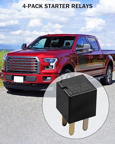 Miniatura 3 de Relé multiusos de 12 V y 4 pines para reemplazar 5L3T-AA 8T2T-CA, relé de arranque de bomba de aceite automotriz, paquete de 4