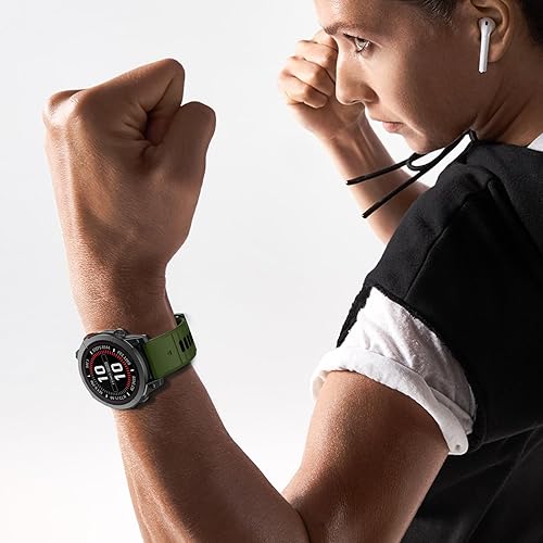 Miniatura 6 de Compatible con Fenix 7, correa de reloj de silicona de fácil ajuste de 0.866 pulgadas para Garmin Fenix 5Fenix 5 PlusFenix 6Fenix 6 ProFenix 7