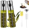 2 PCS Oil Spray Bottle and Olive Oil Sprayer, 100ml Olive Oil Sprayer, Green UV-Resistant Light-proof Cooking Spray Bottle with Funnel, Suitable for