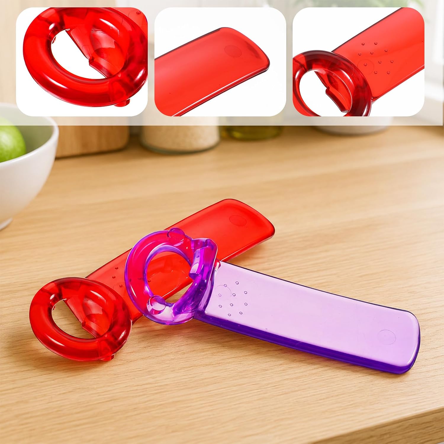 2 Pcs Jar Key Opener Easy Grip Jar Lid Opener for Weak Plastic Hands Elderly Seniors