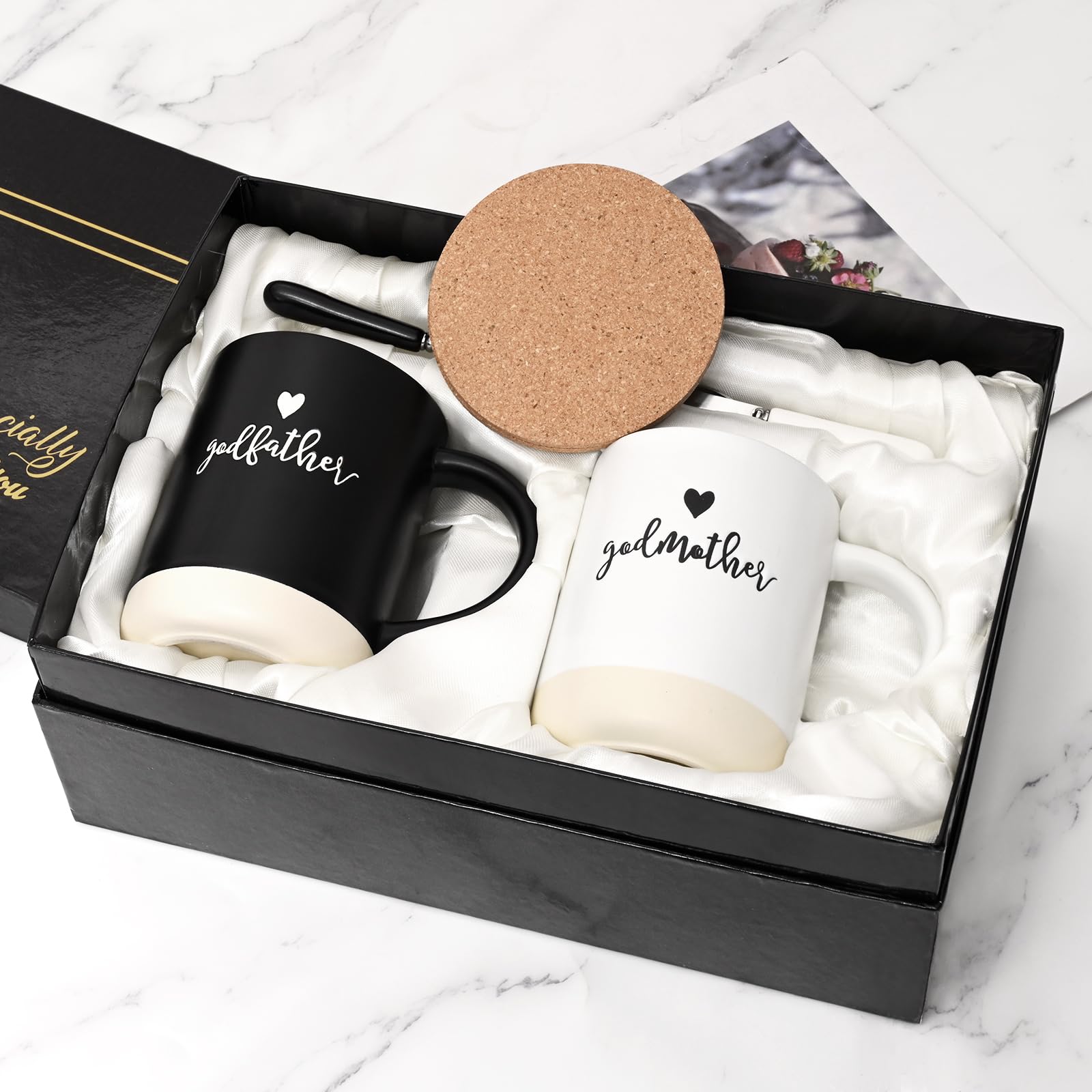 YHRJWN Godparents Proposal Gift, Godparents Gifts from Godchild, Godmother Godfather Mugs, Will You Be My Godparents, Godmother Godfather Gifts, Christmas Birthday Gifts for Godparents, 16 Oz