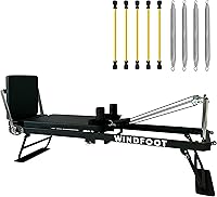 Vista 3 de Pilates Reformer Machine Equipment with Springs & Cords for Home Workout, Foldable Pilates Equipment with Jump Board for All Level Users