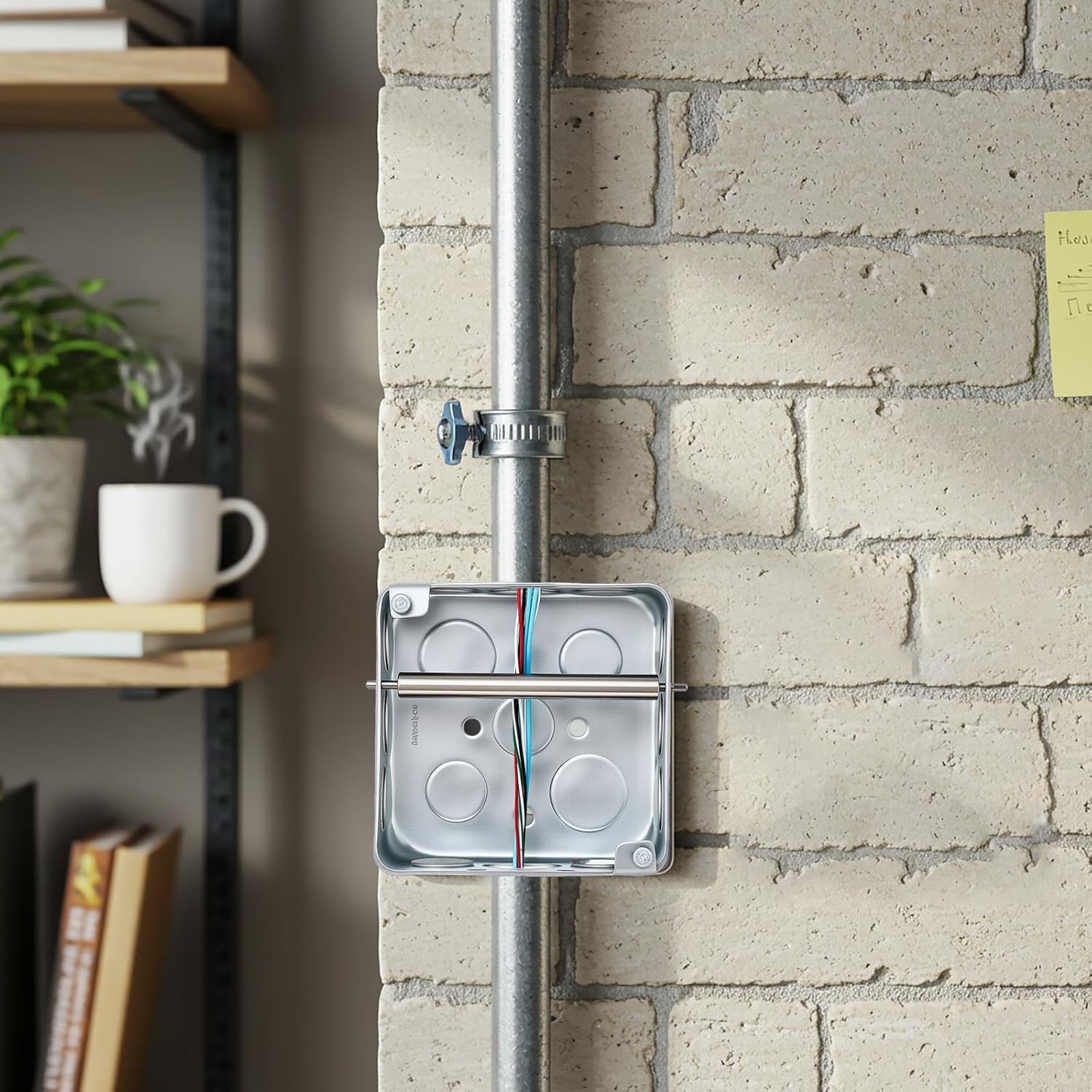 Chunful 2 Pcs Steel Wire Pulling Roller, Electrical Wire Pulling Tool, Single Person Operation, Supports and Keeps It Level with The Connector, for 4" Electrical Box - Image 6