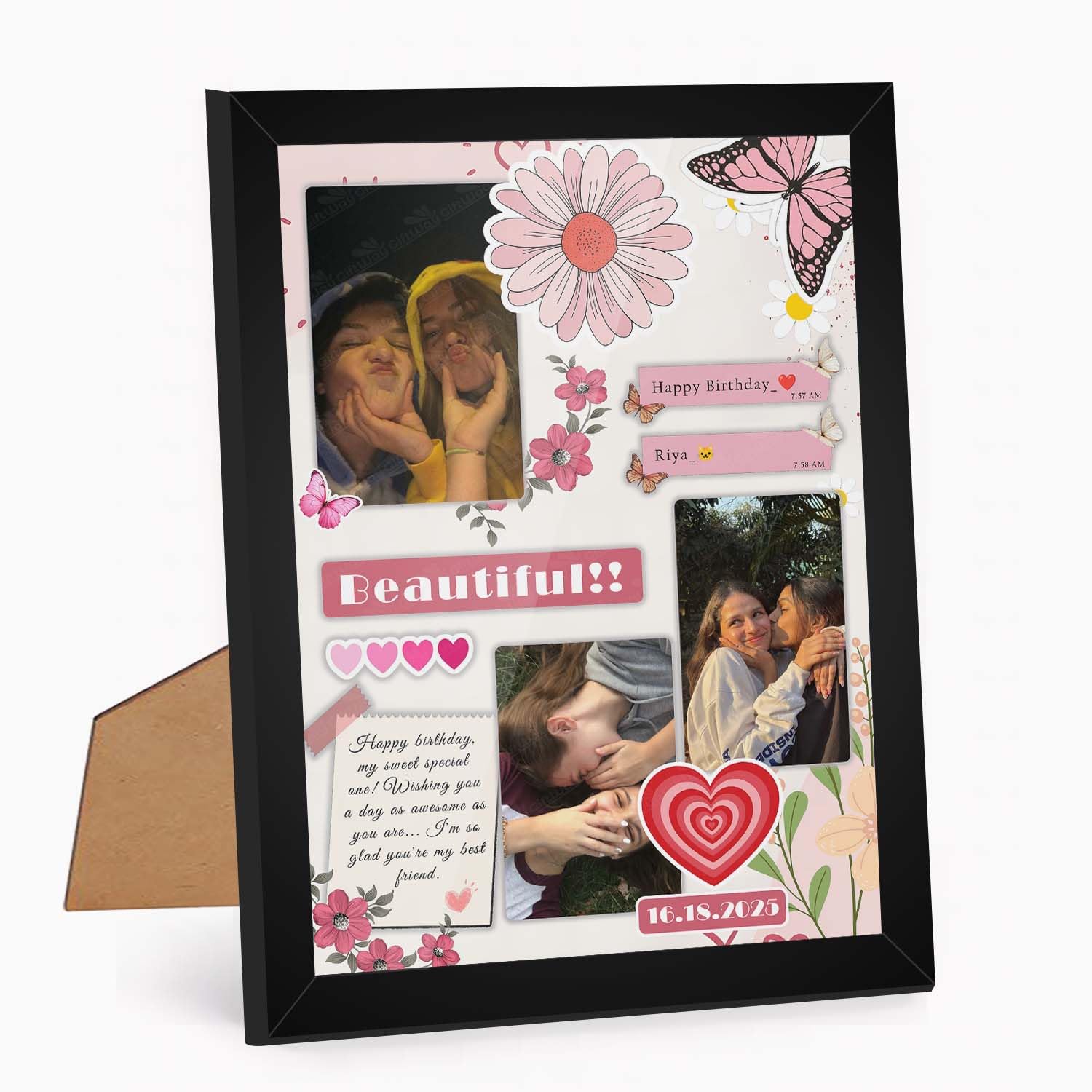 Blush of Memories, Personalised Birthday Gift for Best Friend, Gifts for Girls Age 18 to 25, Unique Gift Items for Women, Friend, Him, Her- 5x7 Inch_Black-image-49