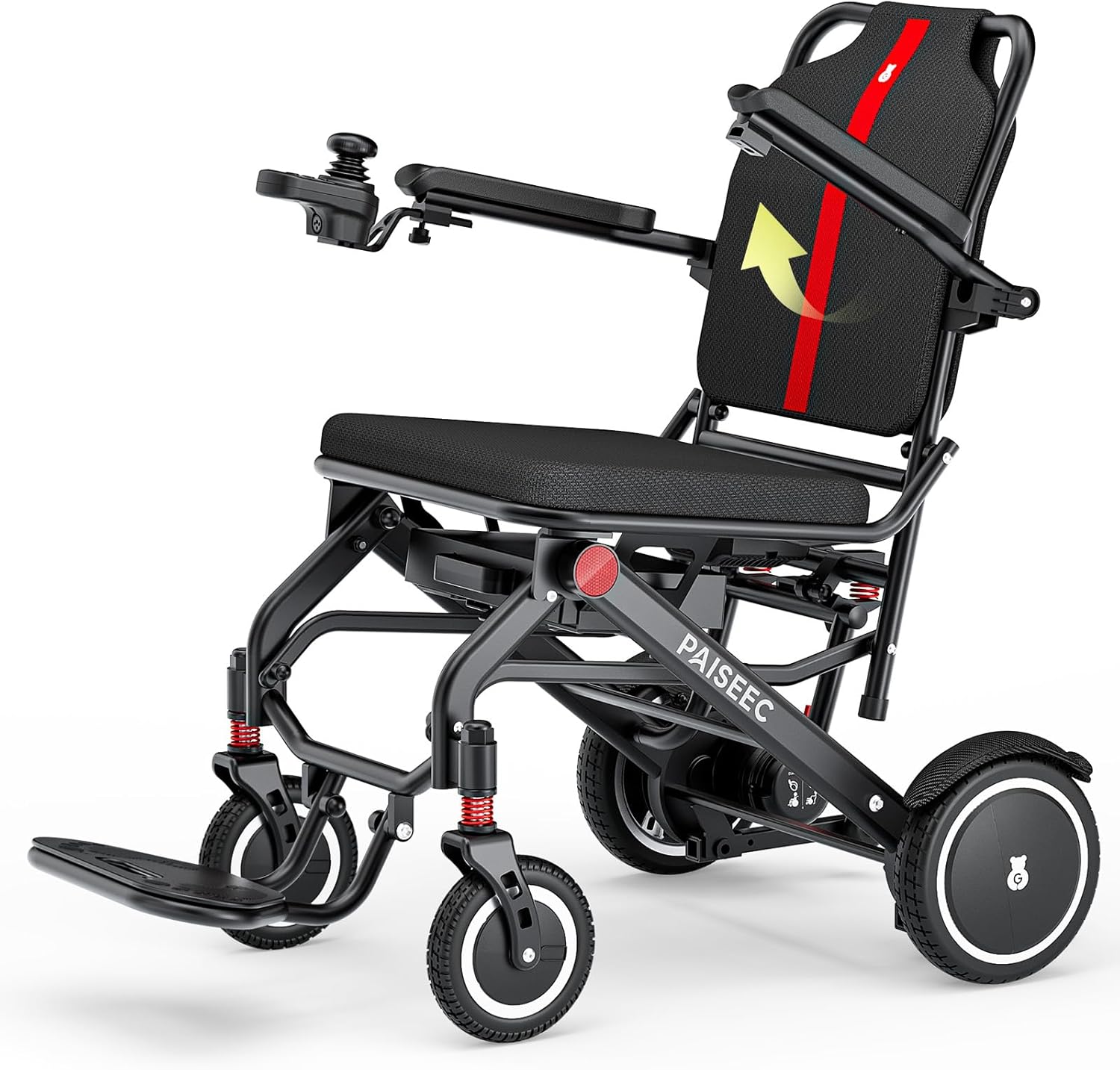 Paiseec Lightweight Electric Wheelchair Foldable, Only 32 lbs, Up to 22 Miles, Power Wheelchair, Portable Electric Wheelchair for Adults, Ideal for Travel, Airline Approved, Outdoor & Indoor