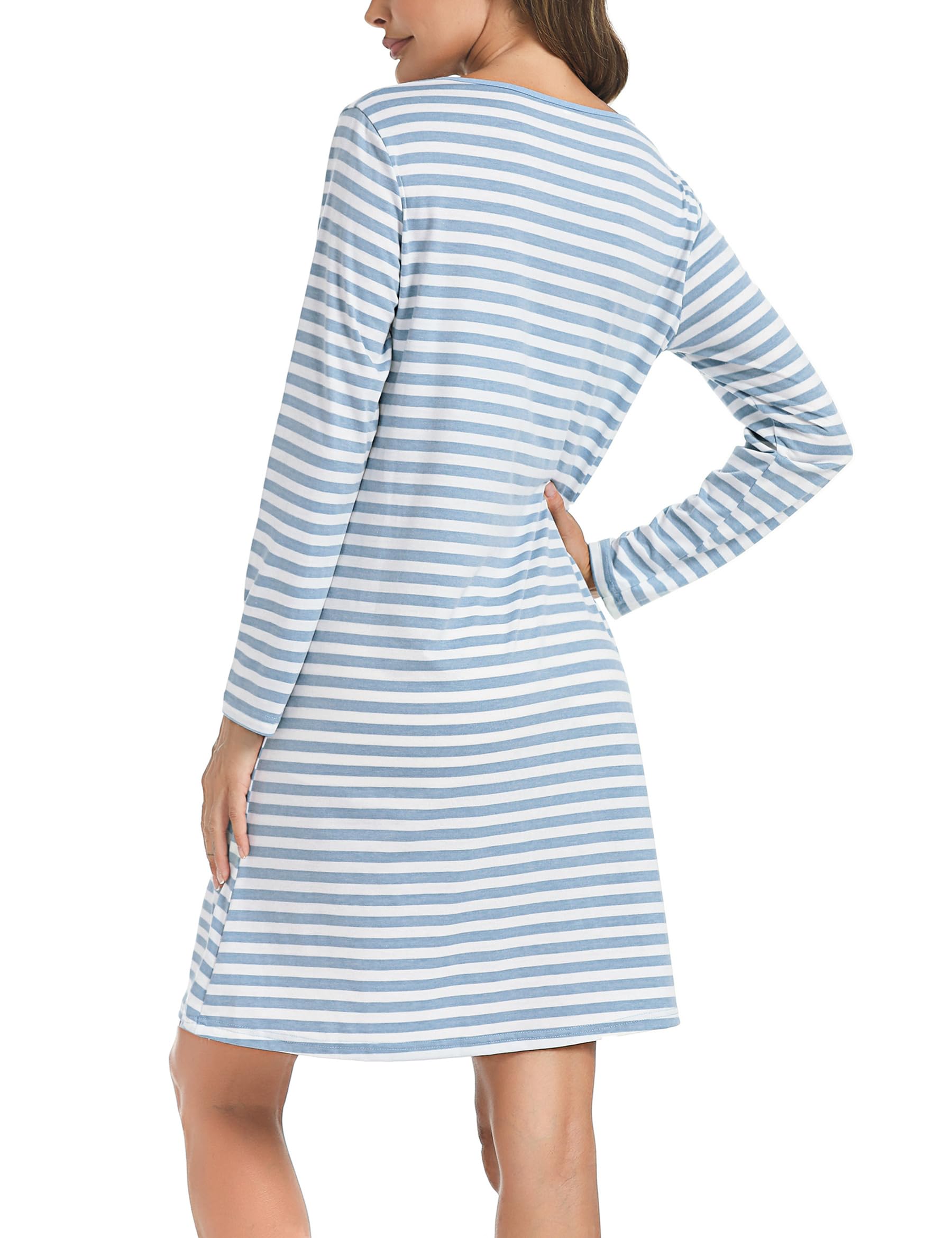 Marvmys Camicia Notte Donna Cotone Corta Cardigan con Scollo V e Bottoni Donna Adatto Leggero e Confortevole per Il Parto Ospedaliero Quotidiano per L'Allattamento al Seno