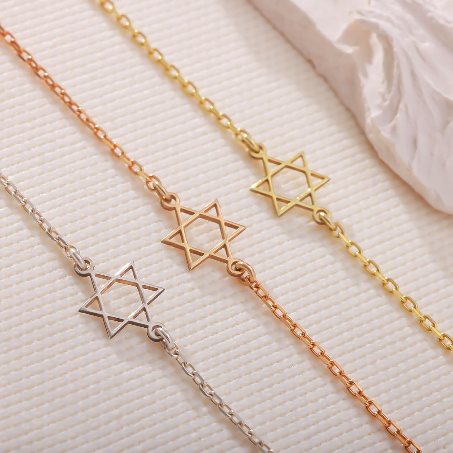 Dainty Star of David Bracelet – Gold or Silver Magen David Jewelry – Tiny Jewish Star Pendant – Minimalist Religious Gift for Her - Image 6