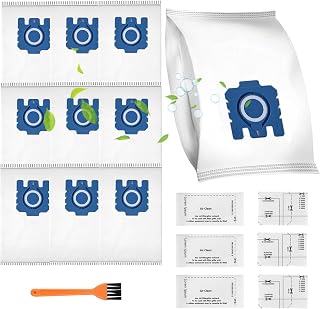 10 Sacs Aspirateur Compatibles avec Miele GN Sacs pour Classic C1 Complete C3/C2, S2 S4 S5 S6 S8 Series d'aspirateur Sacs à Poussière de Rechange avec 6 Filtres et 1 Brosse