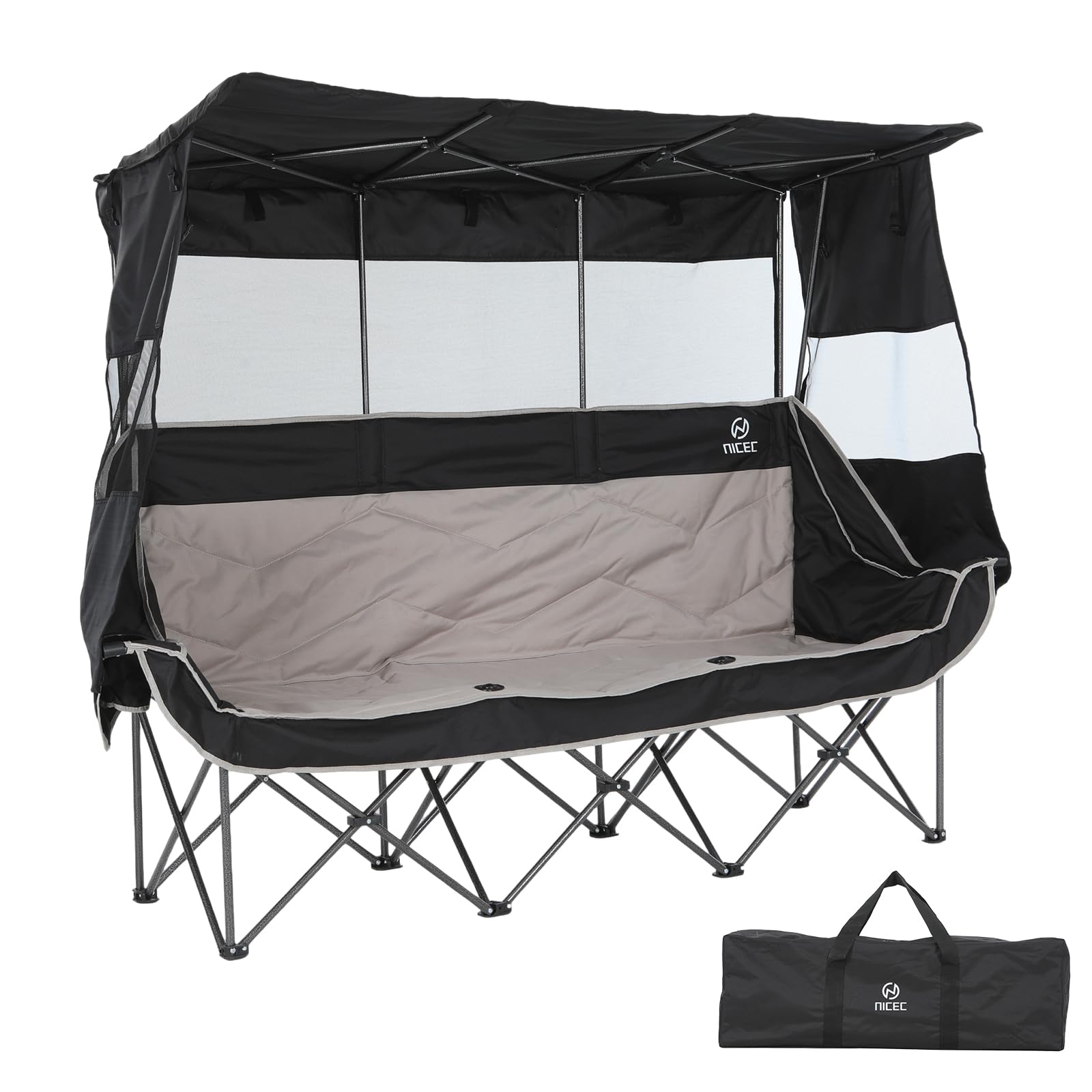 Amazon.com: Nice C 3 Person Camping Chair with Canopy, Oversized