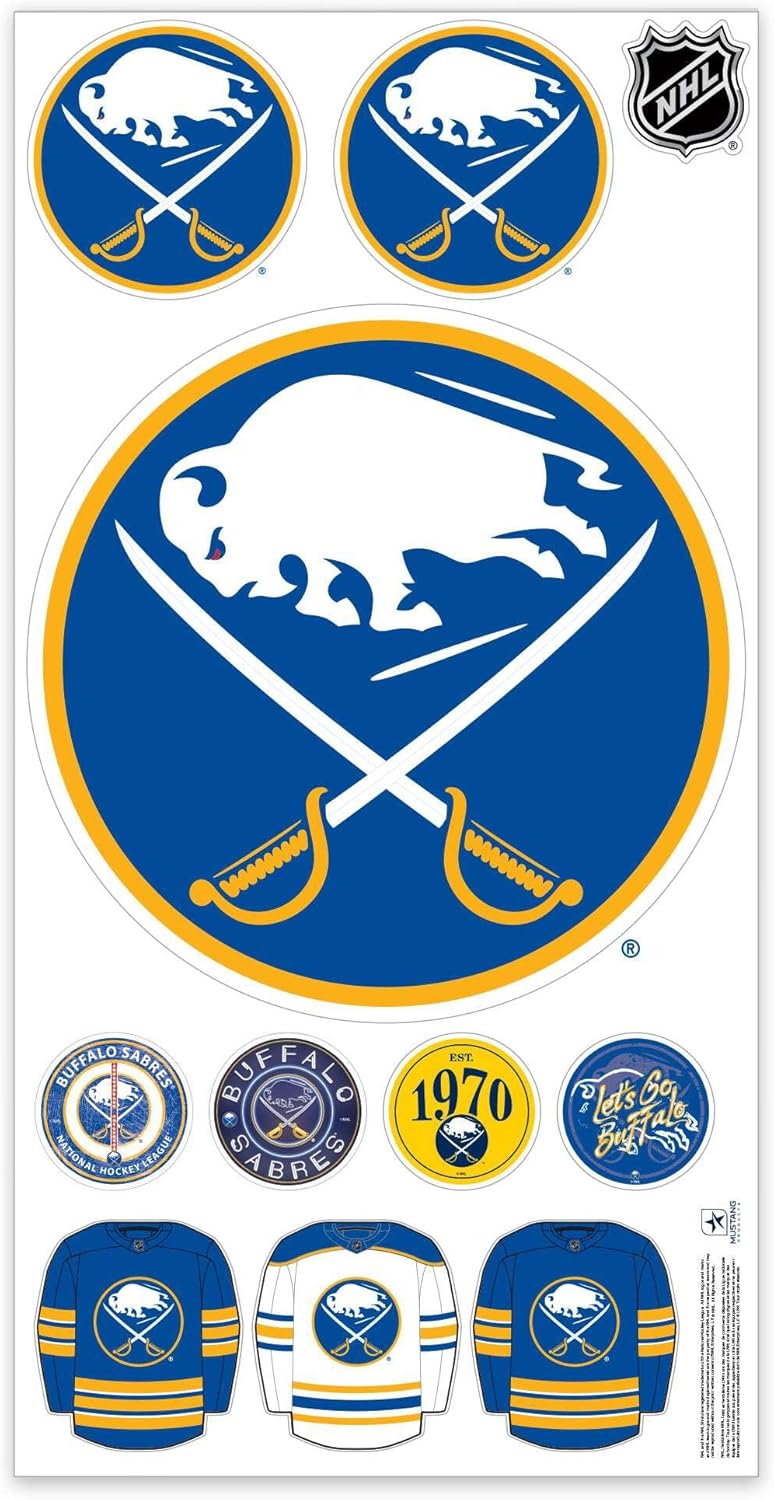 Sports Decor Buffalo Sabres Repositionable Wall Decal Set - Team Logos