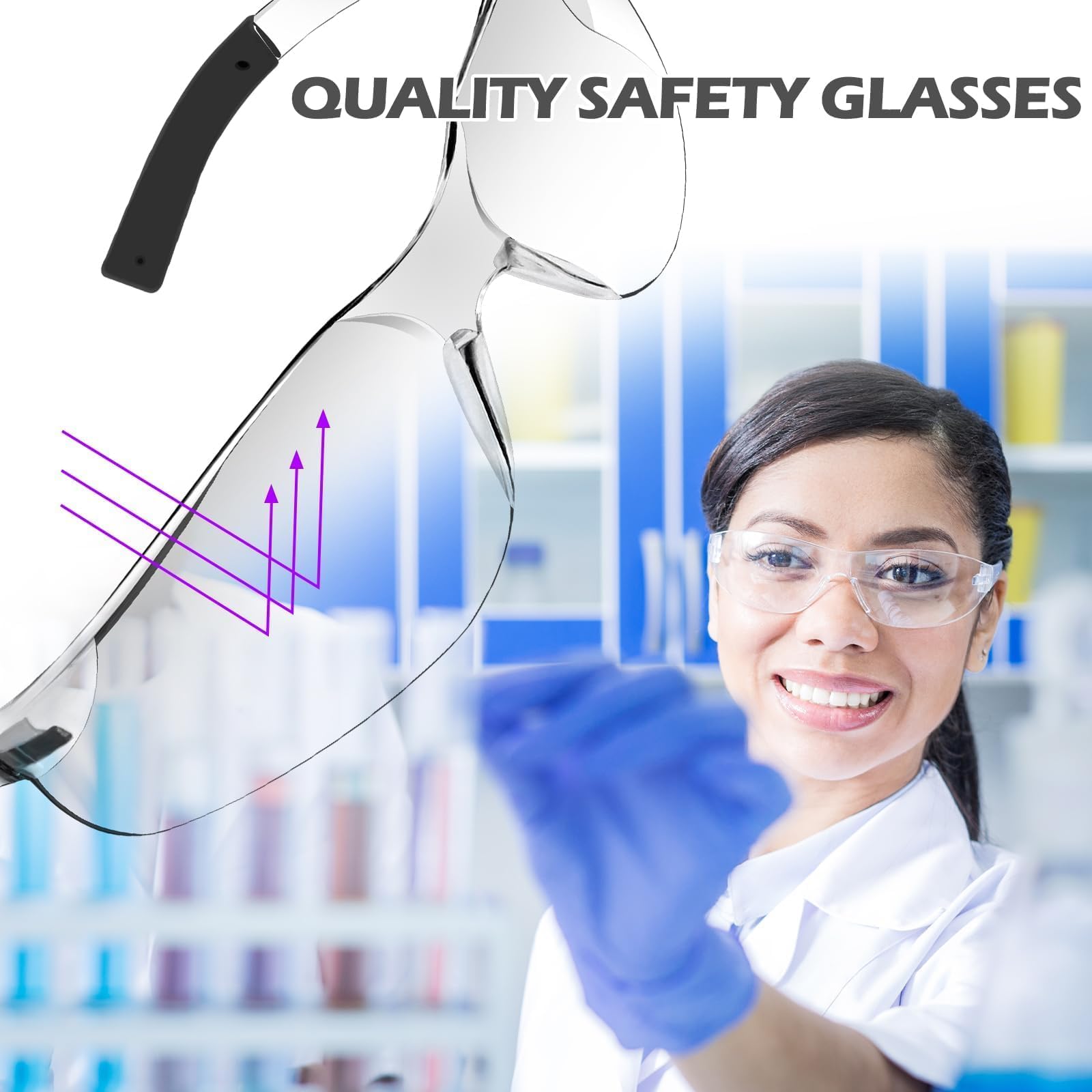 Paquete de 150 lentes de seguridad transparentes/tintados, gafas protectoras a granel para uso en interiores y exteriores, mujeres, hombres, trabajo, laboratorio, construcción