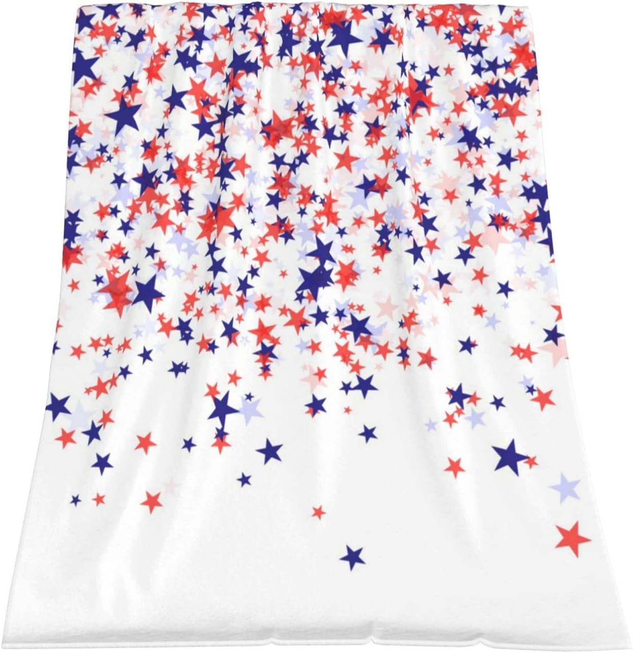 4th of July Throw Blanket American Flag Blue and Red Stars