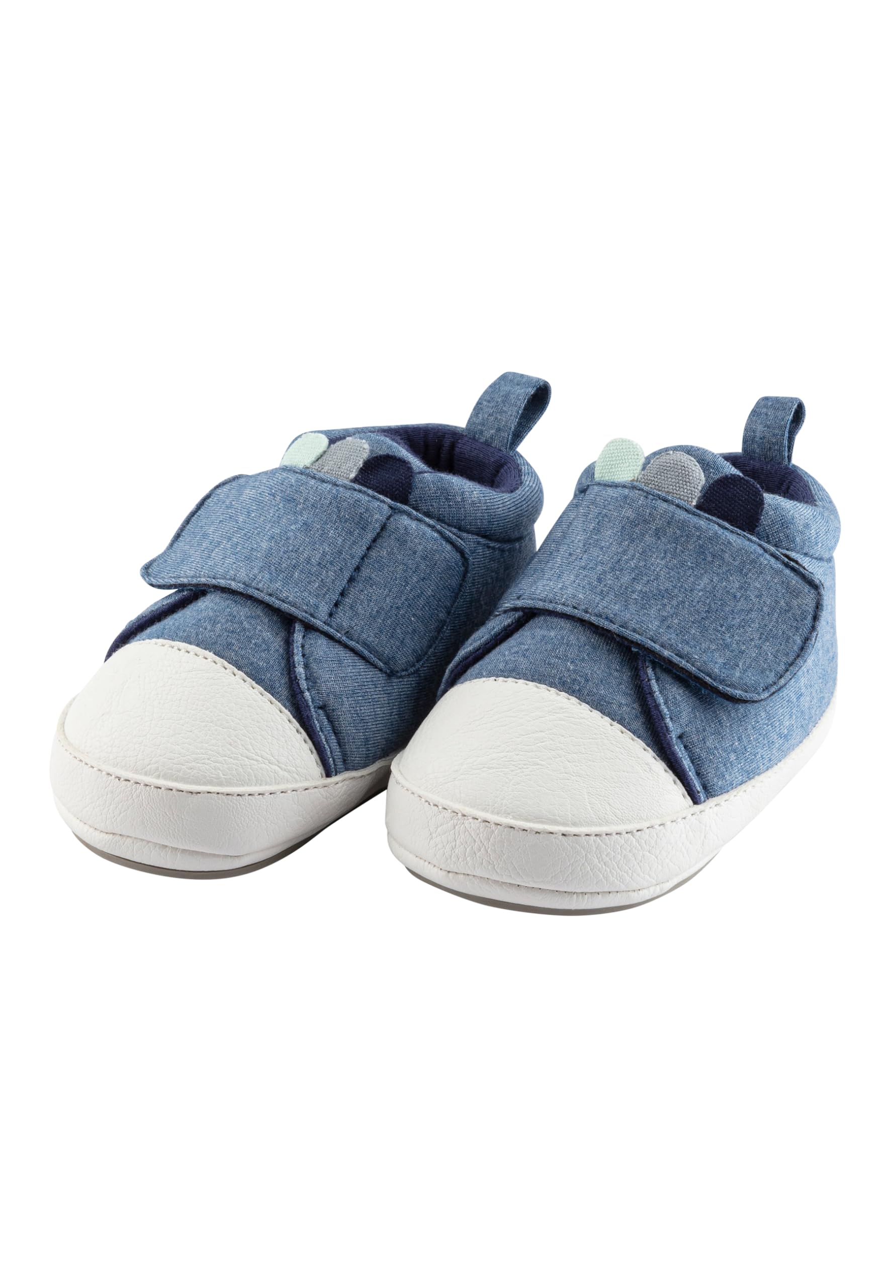 Sterntaler Baby Schuhe mit 3D Dinozacken - Baby Sneaker aus Baumwollstoff und Kunstleder mit Klettverschluss - Kleinkind Sommer Schuhe mit Rutschfester Sohle - Babyschuhe für Jungen