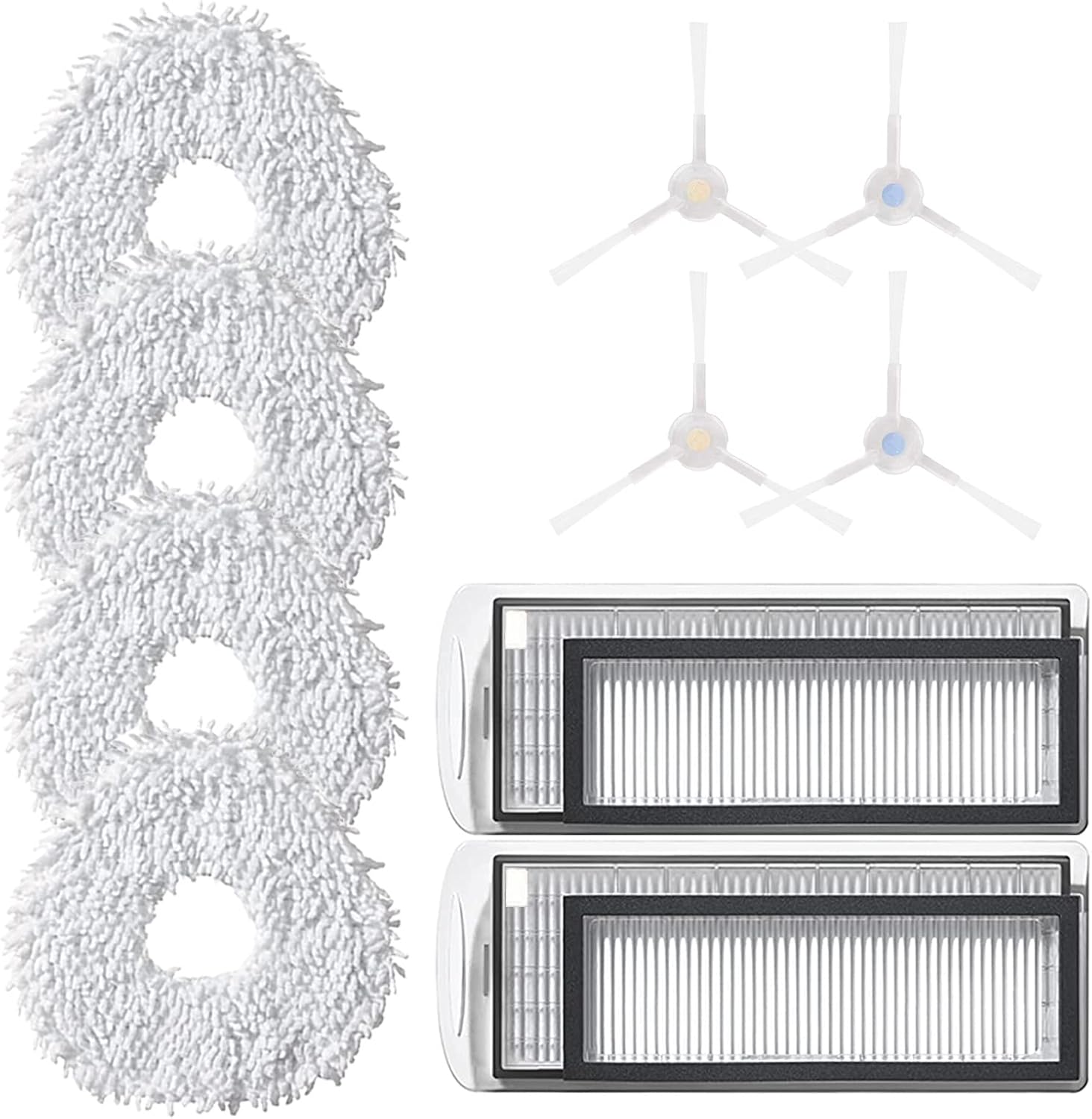 Resuable Mop Cloth for Robot Sweeping Narwal T10 Accessories Parts Microfiber X2 Filter X4 Side Brush X4 Mop (10)