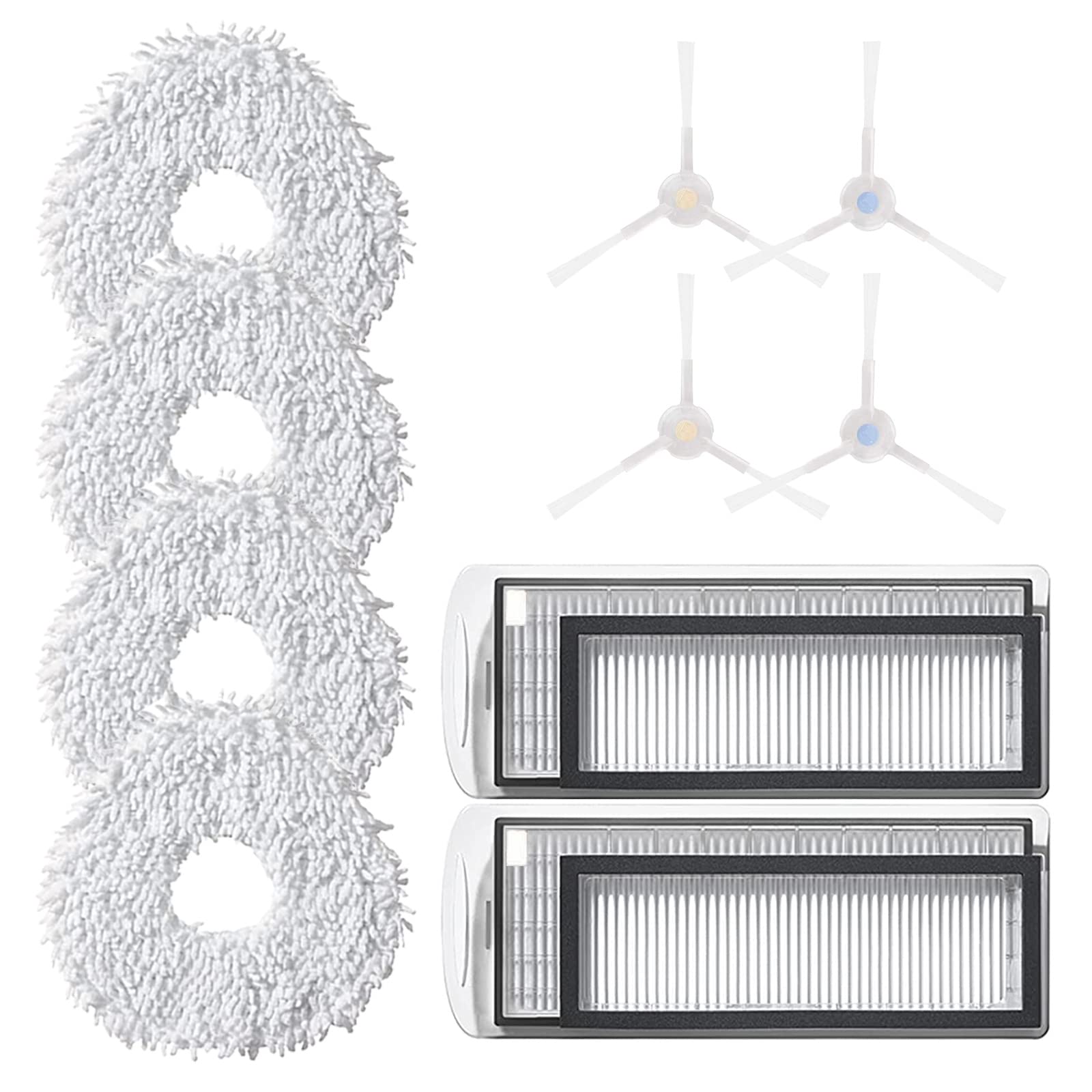 VACUSHOP Resuable Mop Cloth for Robot Sweeping Narwal T10 Accessories Parts Microfiber X2 Filter X4 Side Brush X4 Mop (10)-image-32
