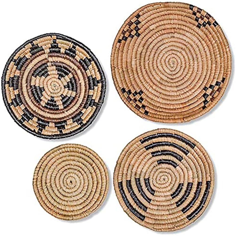 EFLALYHG Azul Decorativo,Cestas de Pared Tejidas a Mano Multiusos de Hierba Marina,Decoración de Pared Boho de Hierba Marina,Cestas Decorativas de decoración de hogar para salón,Cestas africanas