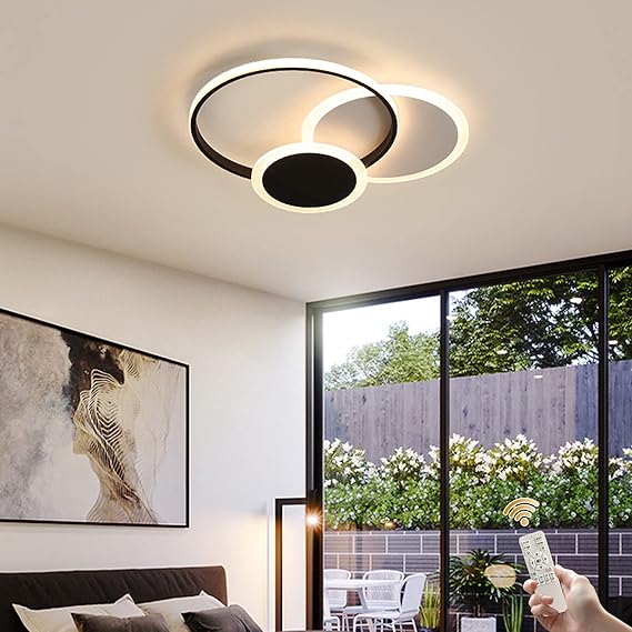 Becailyer Modern LED Ceiling Lights, Dimmable Flush Mount Ceiling Lamp