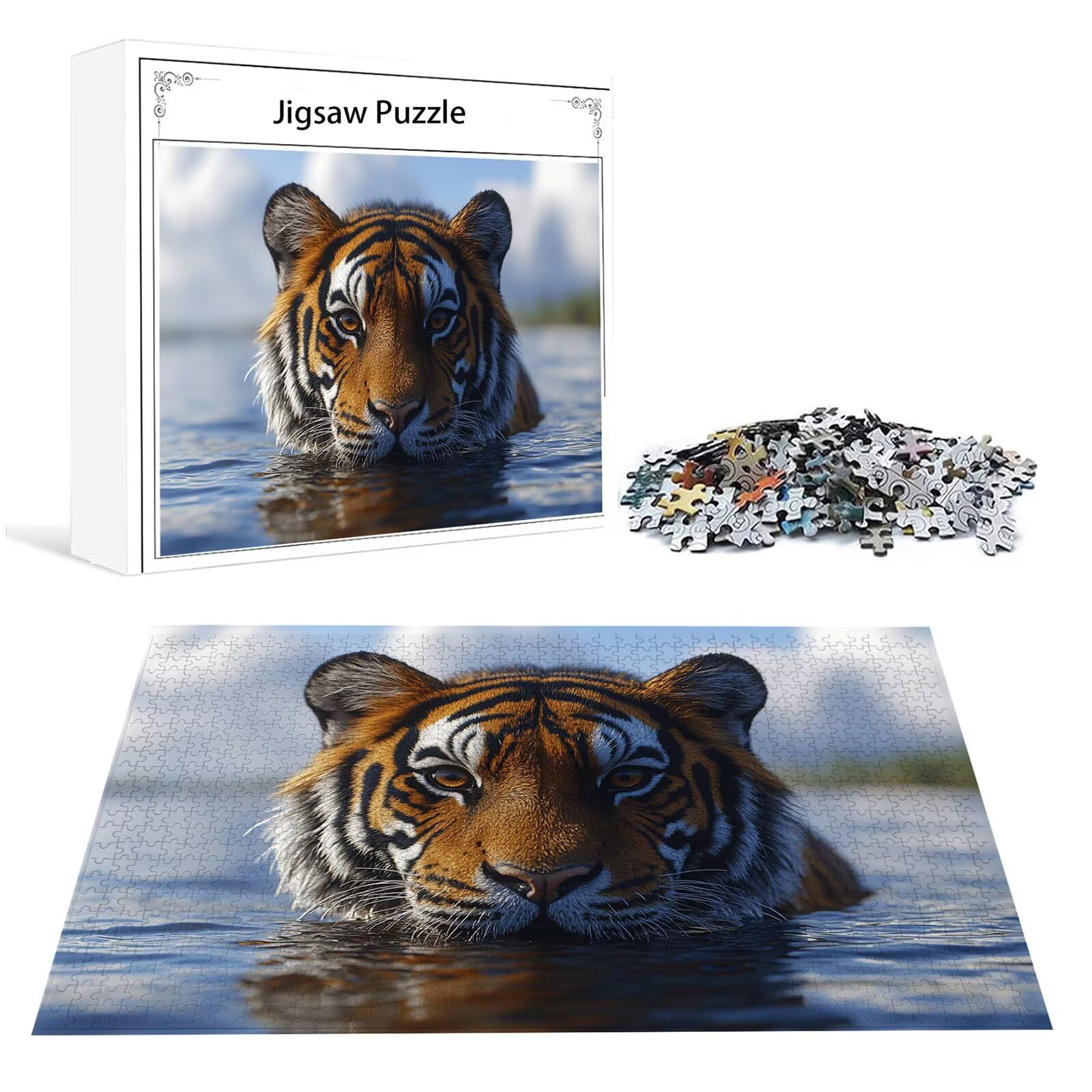 Tiger Puzzle 1500 Teile Erwachsene Klassische Puzzles Tier Jigsaw Anspruchsvoll Impossible Schwer Pädagogisches Spielzeug Kinder Holzpuzzlem Groß Puzzlespiel Geeignet für alle Altersgruppen P-949