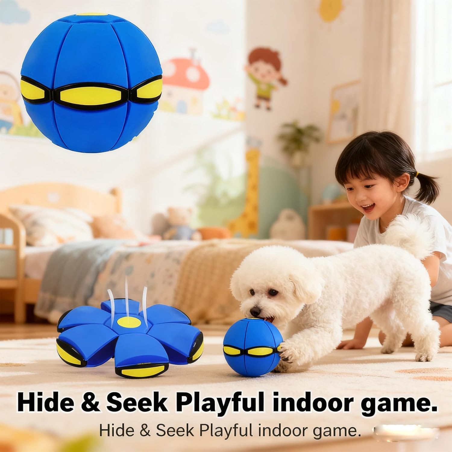 4Pack Magic Metaball Children's Bouncing Meta Ball, New Parent-Child Interaction Magic Flying Saucer, Dual Form Freely Switchable with 6 Light (Mix)