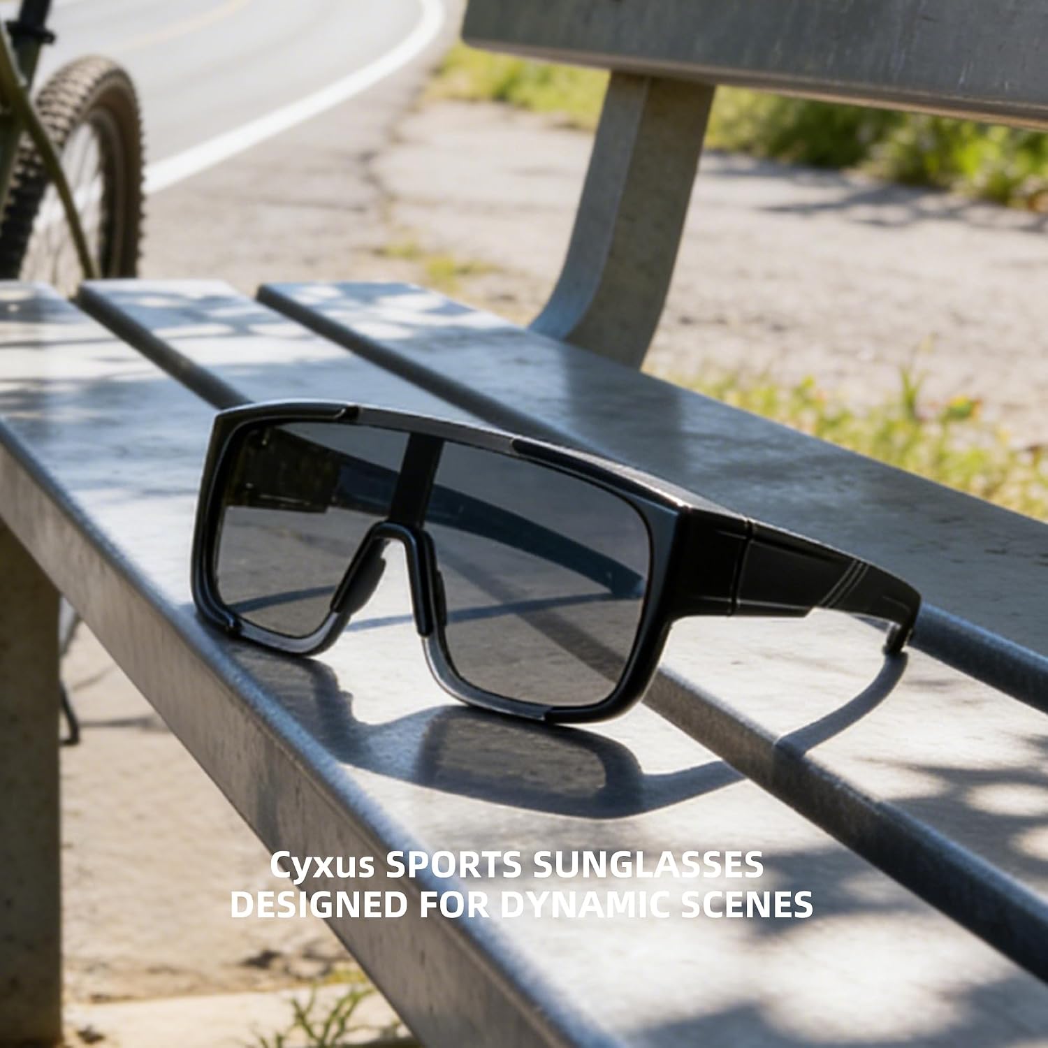 Cyxus Polarized Fit Over Glasses Sunglasses, Wrap-Around UV400 Protection Sport Sunglasses for Men Women P1346