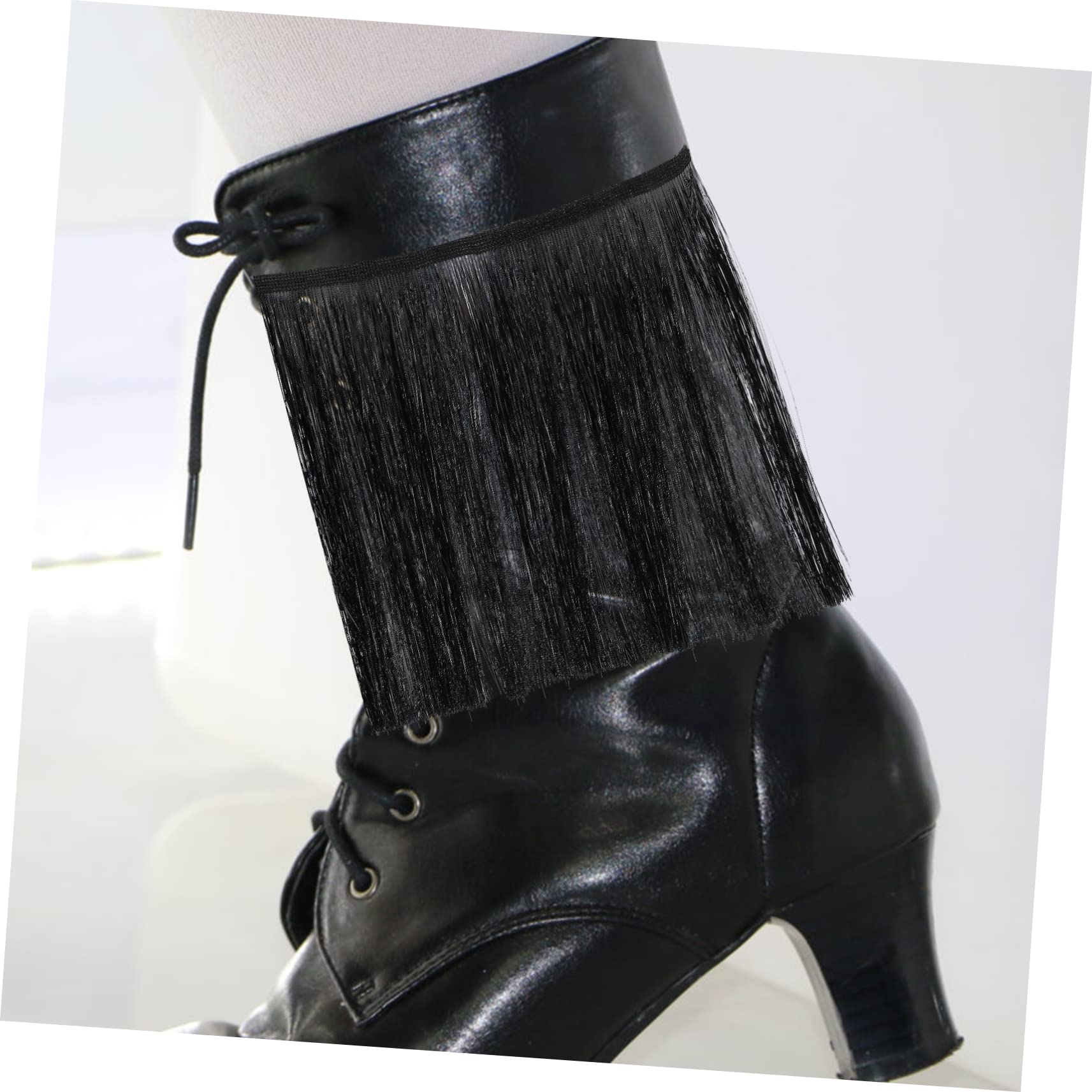Fransenborte 20cm Schwarz aus Pet Kunststoff, Nähbar