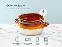Vista 6 de KooK Tazón de Sopa de Cebolla Francesa, Sopa de Cebolla Francesa, Jarra, Tazón Apto para Horno, Cerámica, Asas, Gres, Lavavajillas, Microondas, Apto