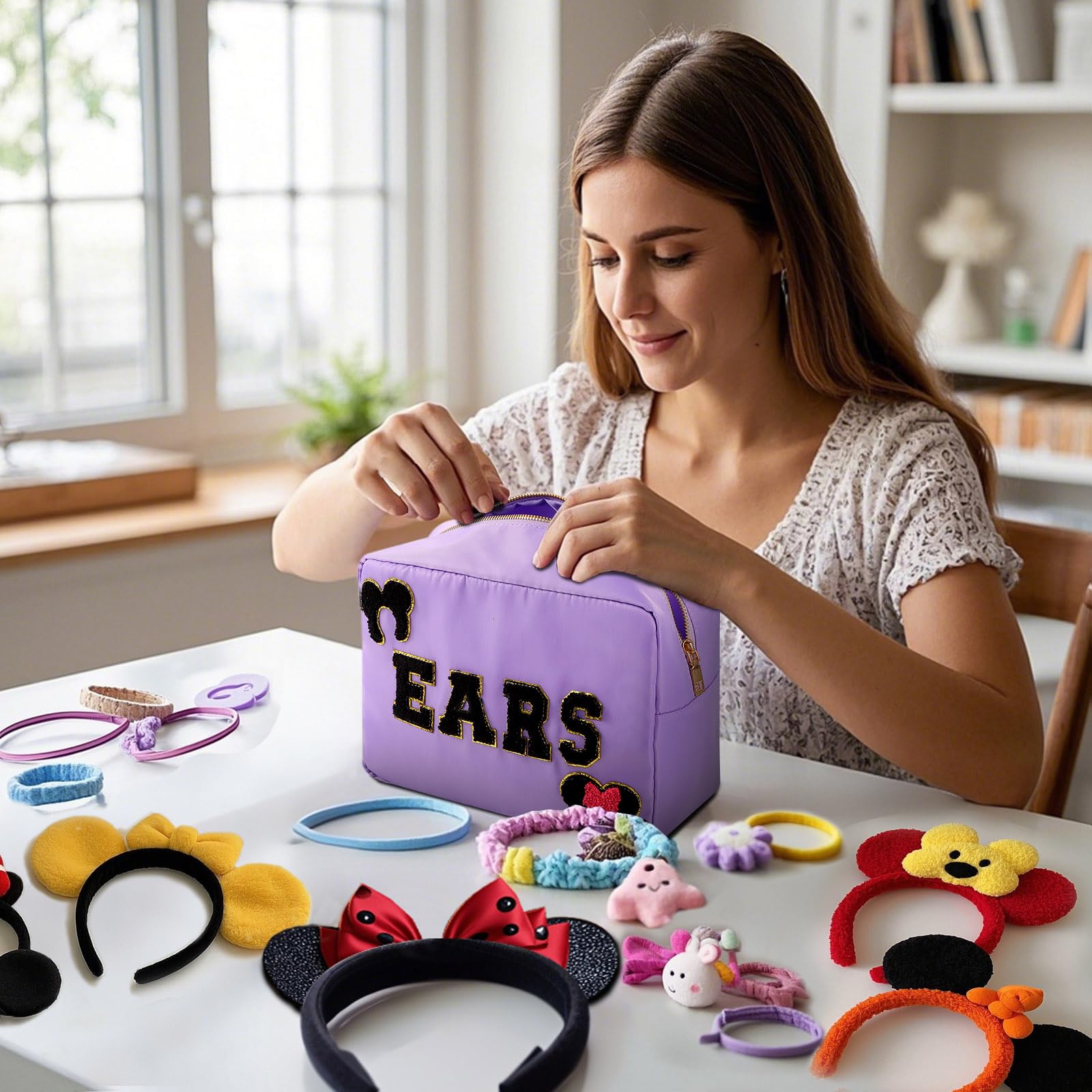 Park Mouse Ear Holder Vacation Trip Hair Accessories Organizer Hat Storage Black Pro tip: Keep your mouse ears safe ?✨ No more husband-ear  main image 3