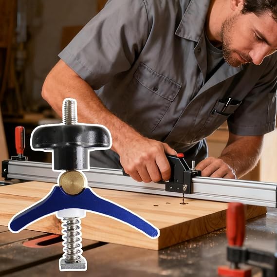 Hold Down Clamp, Universal T Slot Accessory, Precision Work Holding, Handed, Miter Gauge Assembly Parts, Shop Bench Drill Press, Ideal for Handling Fixture Device