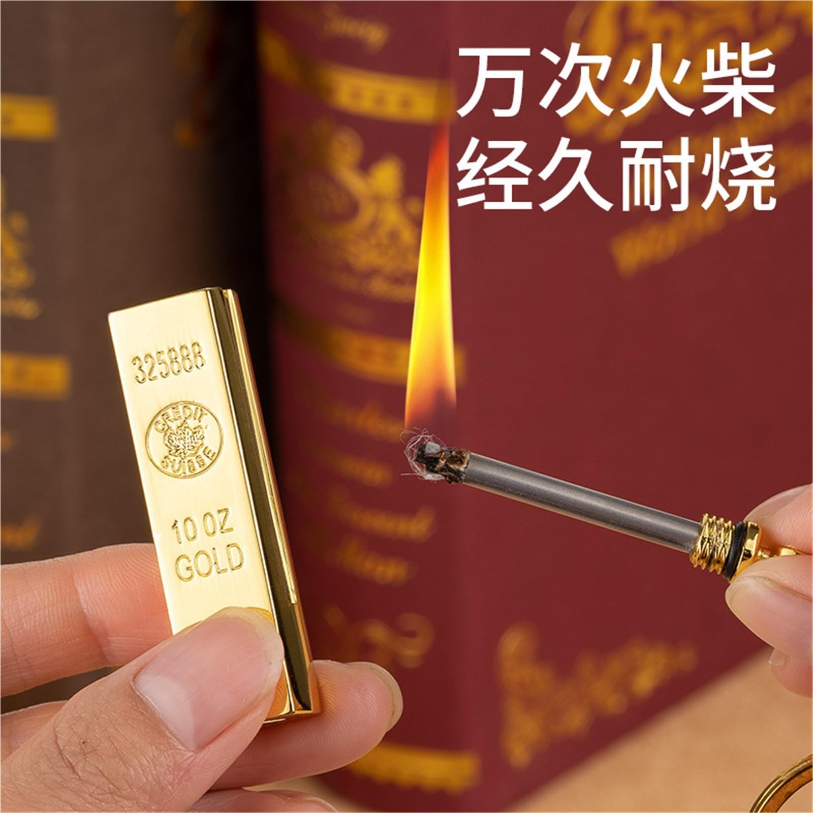 Encendedor de fósforos permanentes ilimitados, encendedor de fósforos con llavero multifuncional, encendedor de queroseno impermeable y reutilizable, adecuado for regalos de camping y senderismo al ai