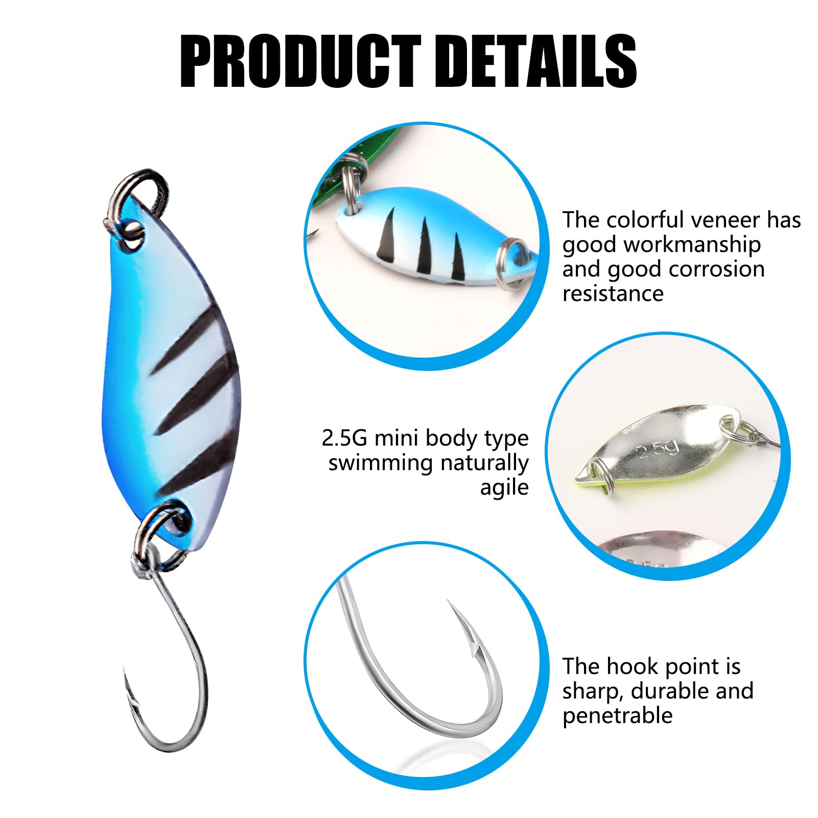 Kit 12 Cuillères Pêche Truite - Leurres Métalliques Artificiels Pour Truite Brochet Saumon - Eau Douce Et Mer