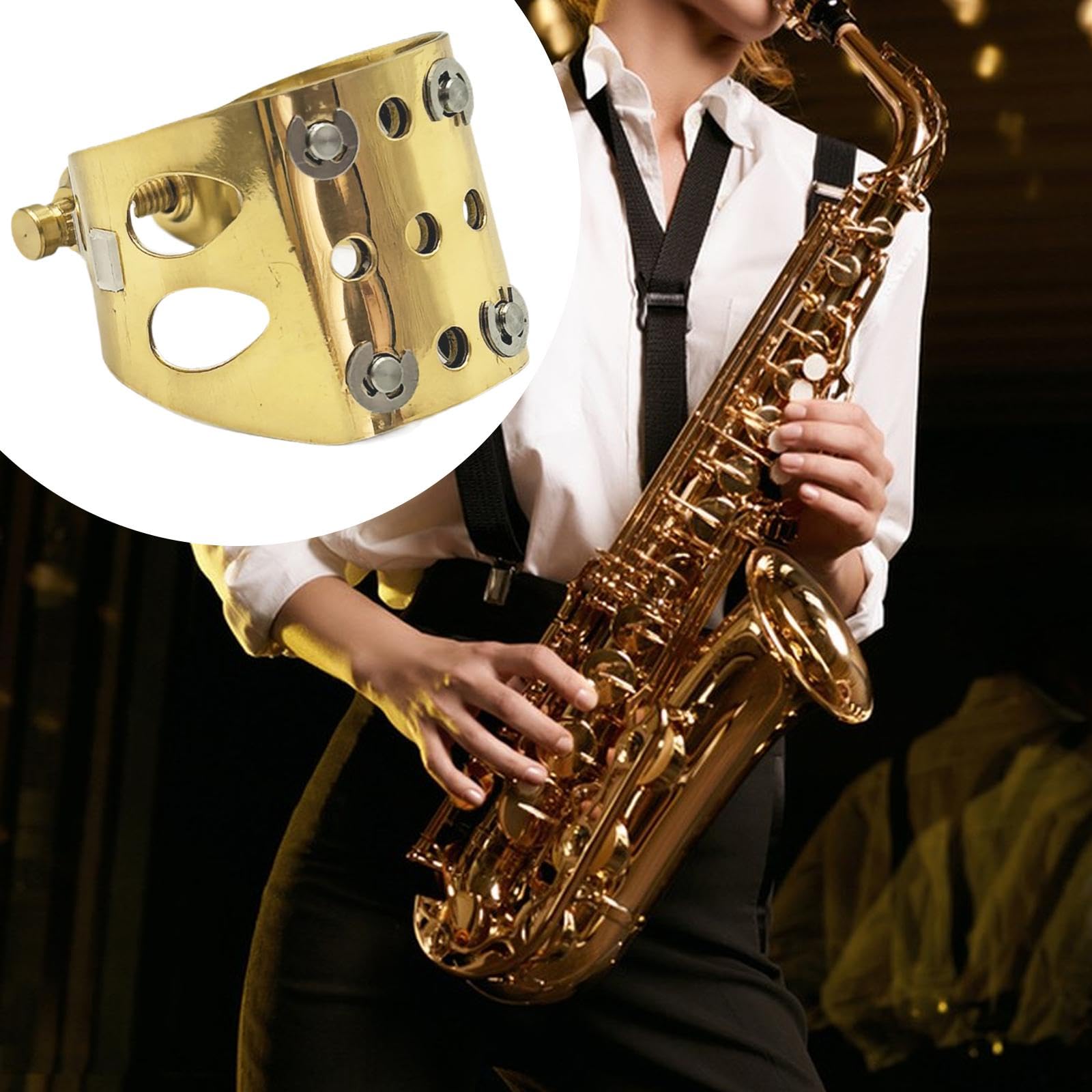 Generic Abrazadera de Boquilla de Saxofón de Metal Que Proporciona Un Gran Sonido Ajustable Y Resistente