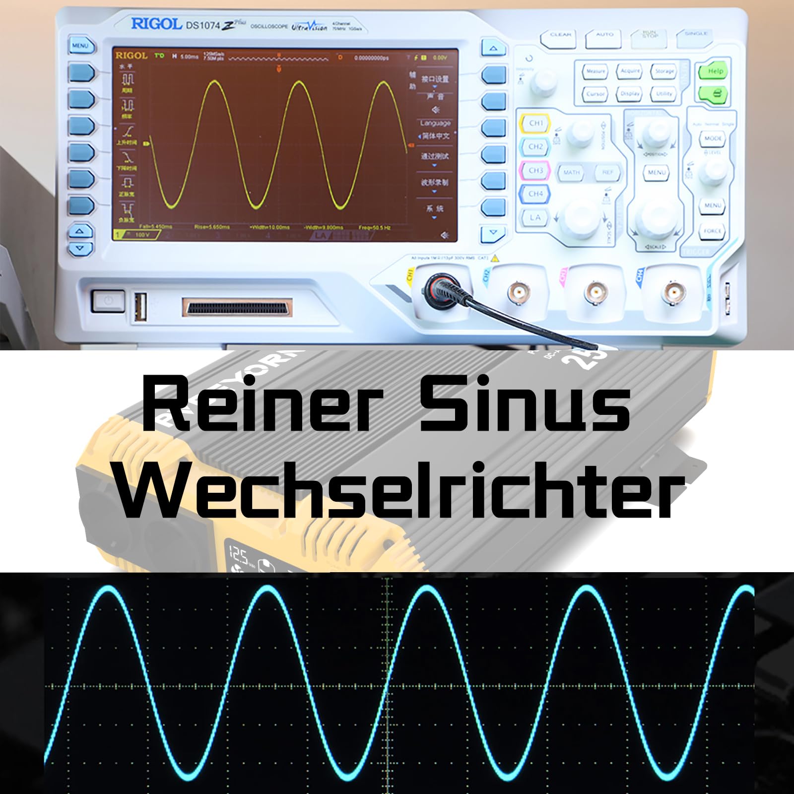 Sinus Wechselrichter 12V auf 230V Reiner Sinus 2500W/5000W 50HZ | Mit Fernbedienungsfunktion, geeignet für netzunabhängige Stromversorgung, Wohnmobile und Camping Ausflüge Reiner Sinus