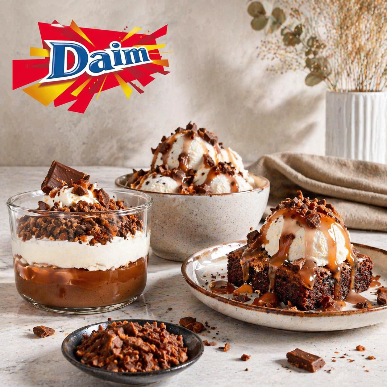 Daim Éclats Chocolat au Lait et Caramel Croquant – Brisures pour Pâtisserie, Desserts, Gâteaux et Glaces – Sachet 1 kg