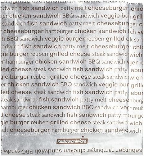 Miniatura 16 de Restaurantware Bag Tek - Envolturas de hamburguesas de 5.9 x 1.2 x 6.5 pulgadas, 100 envolturas de sándwich a prueba de grasa, aptas para