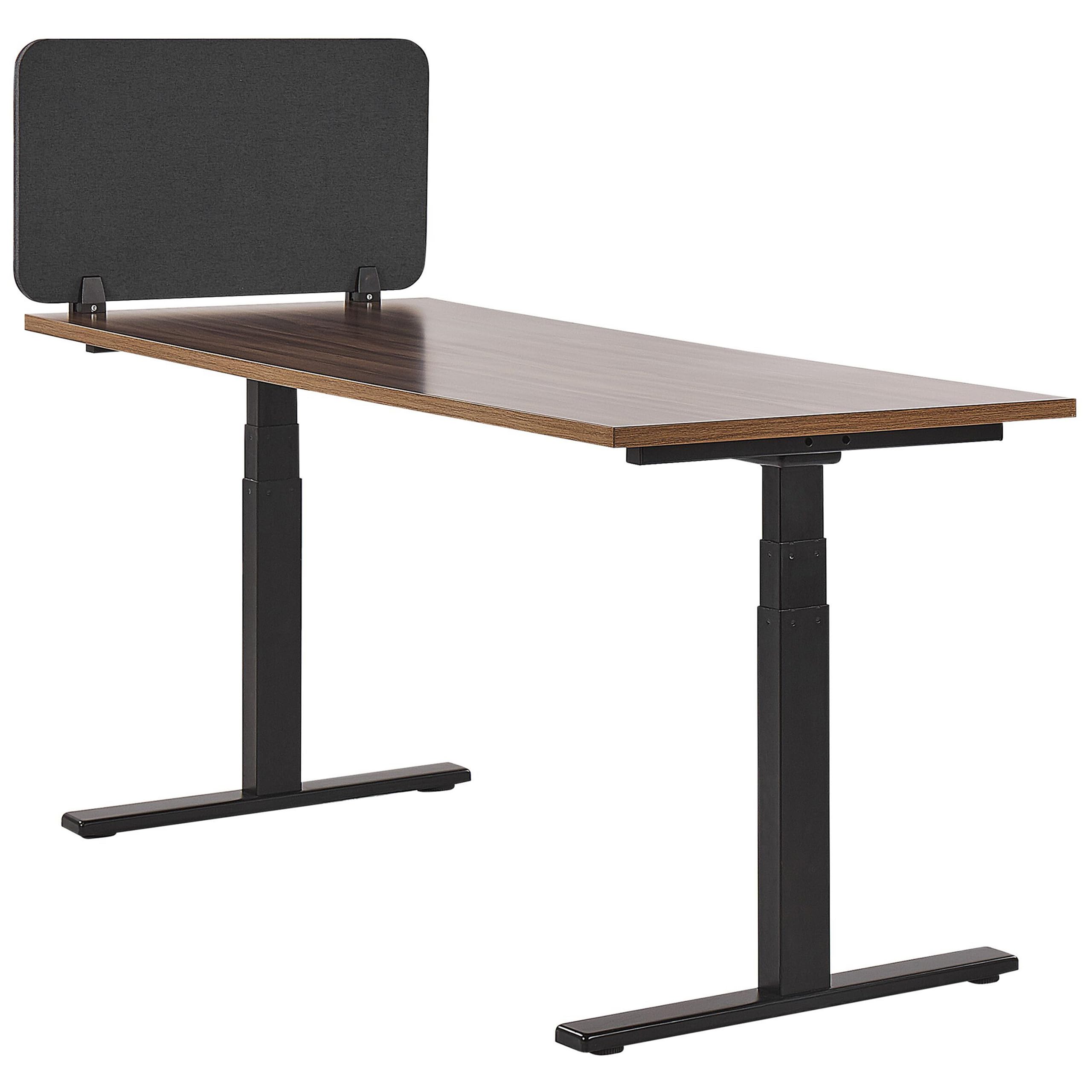 Beliani Séparateur Cloison Acoustique de Bureau et Table Gris Foncé 80 x 40 cm Réduit Le Bruit et Les Distractions Visuelles Idéal pour Le Open Space