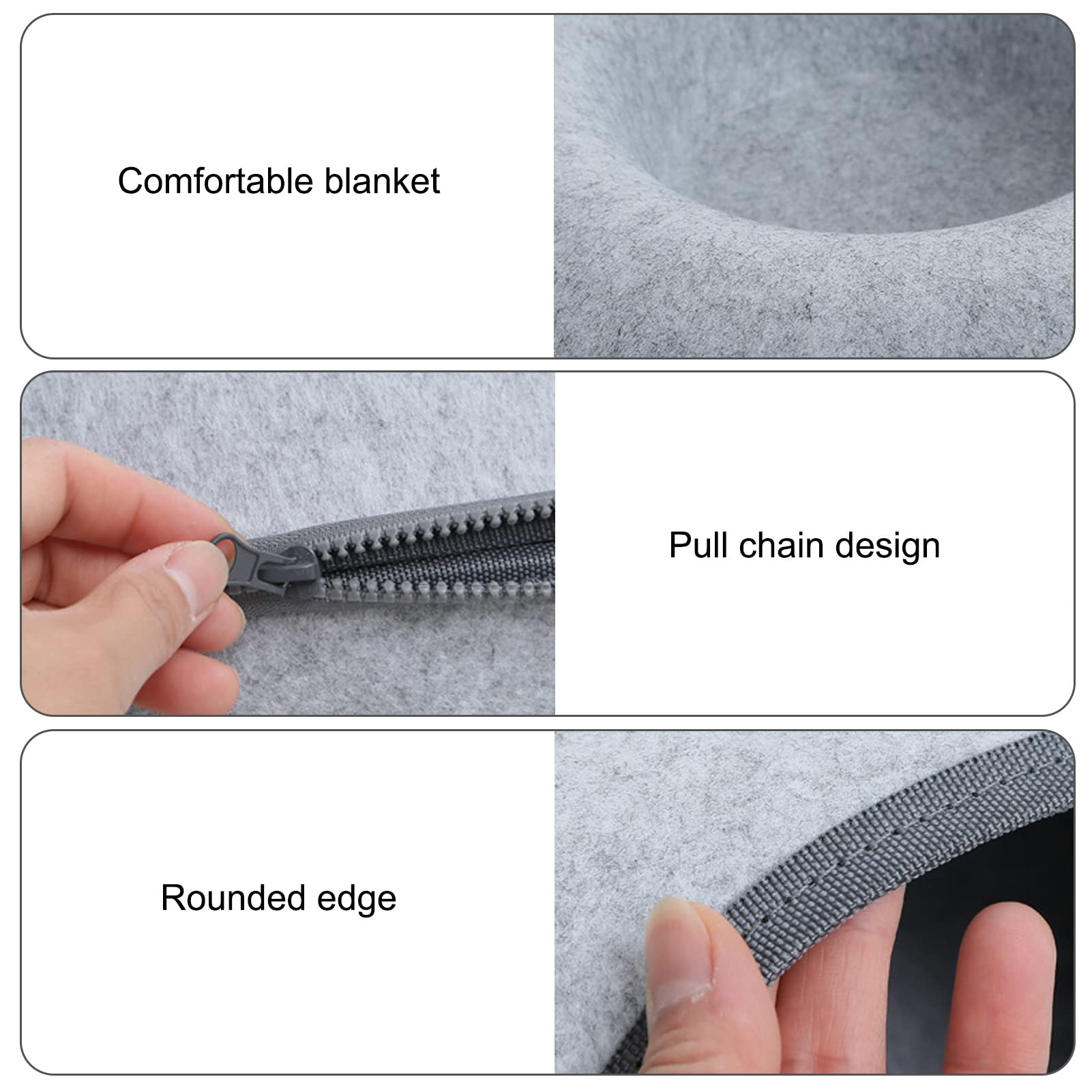 Lit tunnel pour chat, quatre saisons disponibles, tube rond amovible en feutre pour chat, jouet de jeu avec trou pour regard, tunnel de jeu intérieur lavable pour chats d'environ 7,7 kg, lapins,