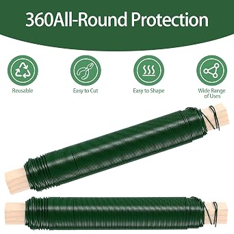 4 Roll x 40M Green Florist Wire, Craft Vine Binding Wire
