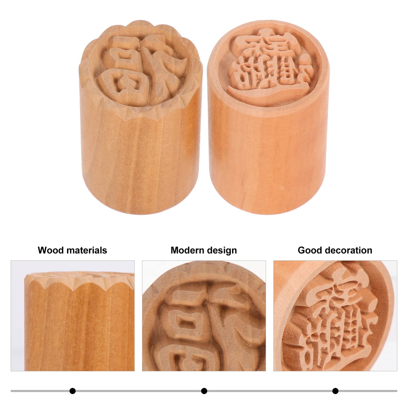 Ciieeo 2Pcs Cookie Stamps for Baking Decor for Moon Cakes Dim Sum and Steamed Breads for Home and Party Use