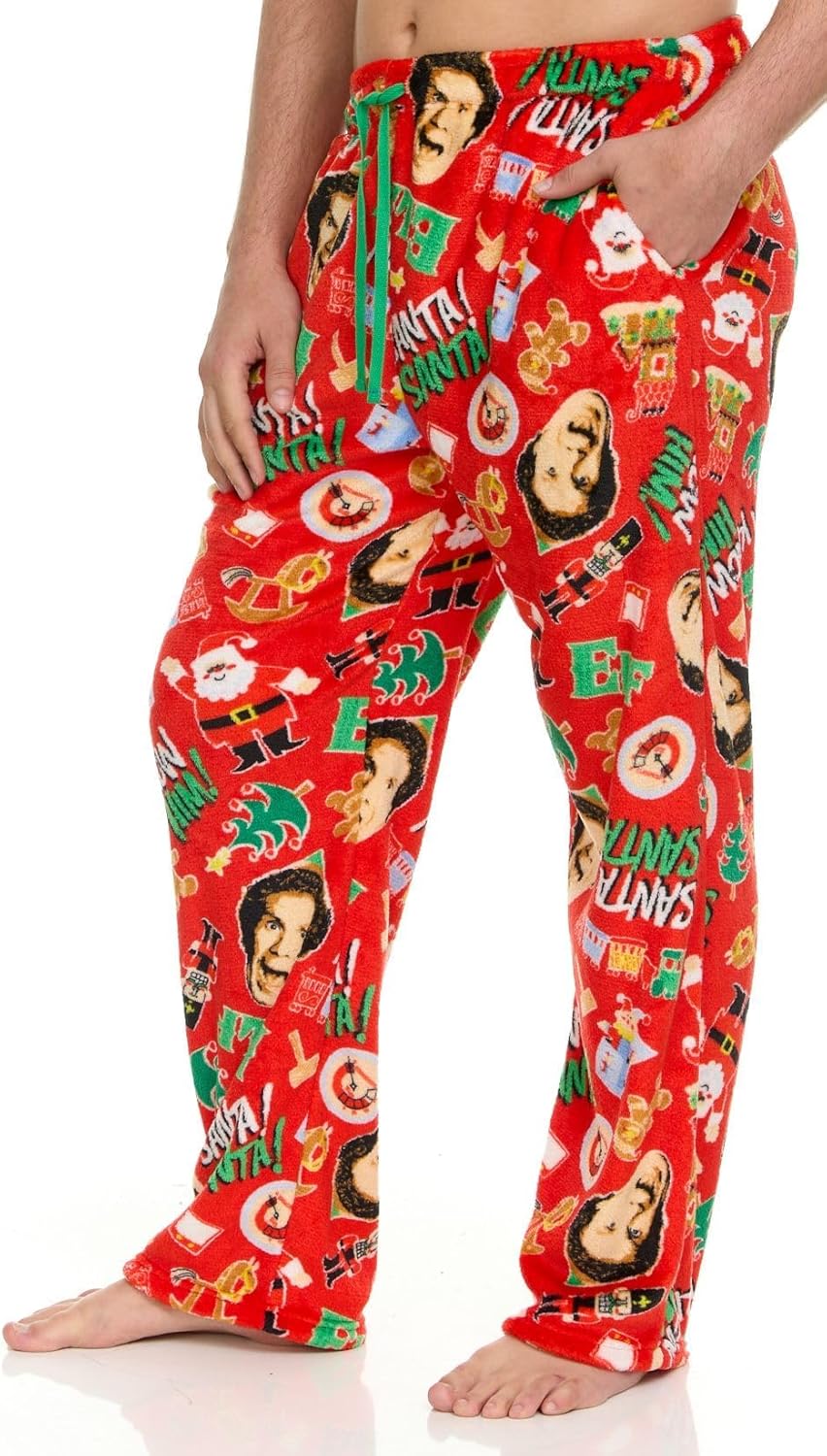 COCO BRANDS ELF Men's All Over Print Pajama Pant with Adjustable, Elastic Waistband - Plush Fleece Sleepwear - Image 2