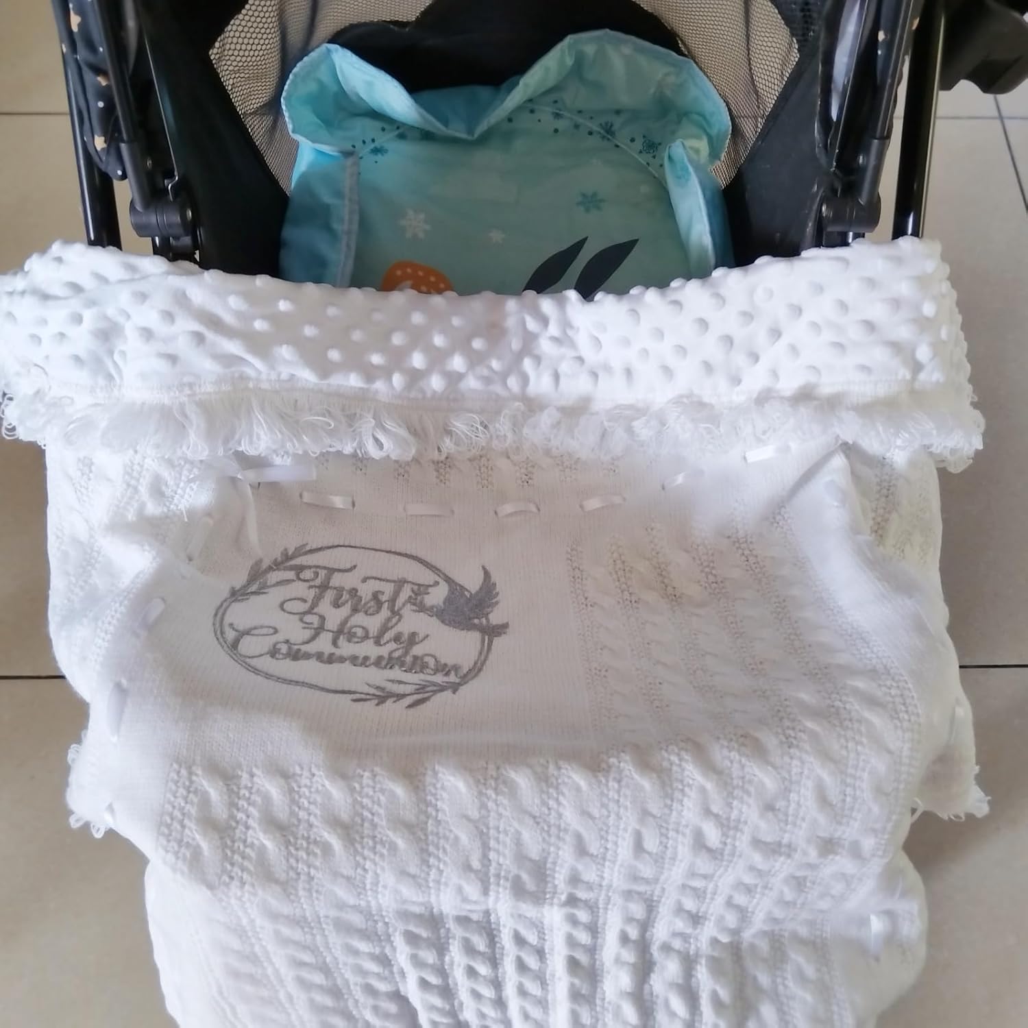 Baby Blanket White Baptism Gifts for Girl Boys First Communion Christening Christian Gifts for Kids White Soft Crochet Knitted Towel