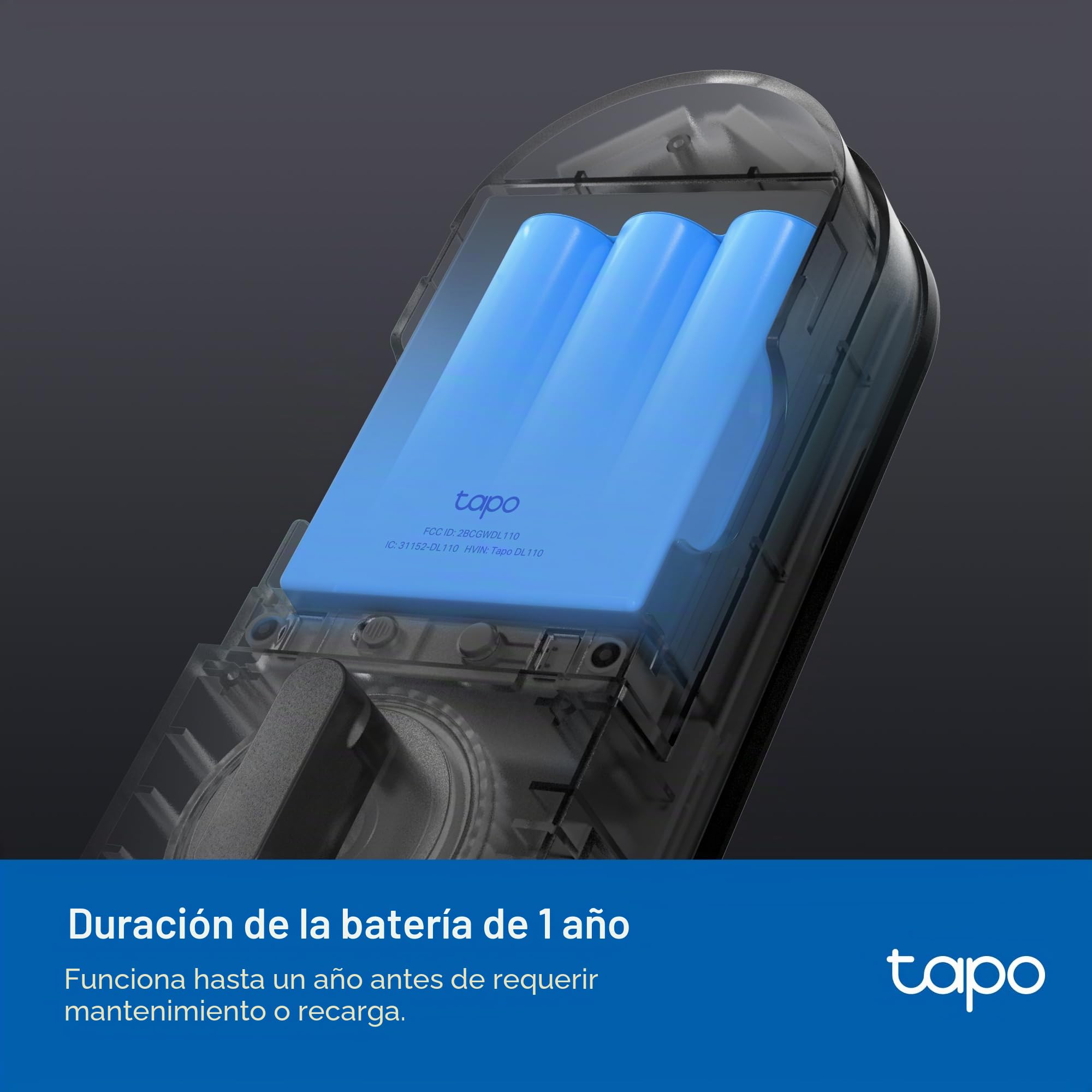 TP-Link Tapo - Cerradura de puerta inteligente, cerrojo | Entrada sin llave, reconocimiento de huellas dactilares, teclado táctil y monitoreo en la aplicación con acceso programado | Batería