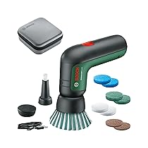 Bosch – Set di spazzole elettriche universali per la pulizia del bagno, piastrelle, fornelli da cucina, padelle, pentole e altro; 8 accessori per la pulizia inclusi; batteria integrata da 3,6 V, cavo