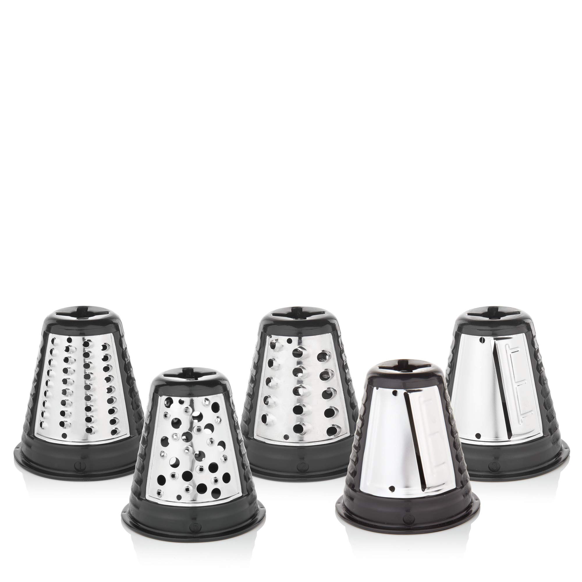 WMF Kitchenminis - Rallador Eléctrico con Accesorios Salad-To-Go, 150 W, Cromargan, 2 Velocidades, Negro/Plateado
