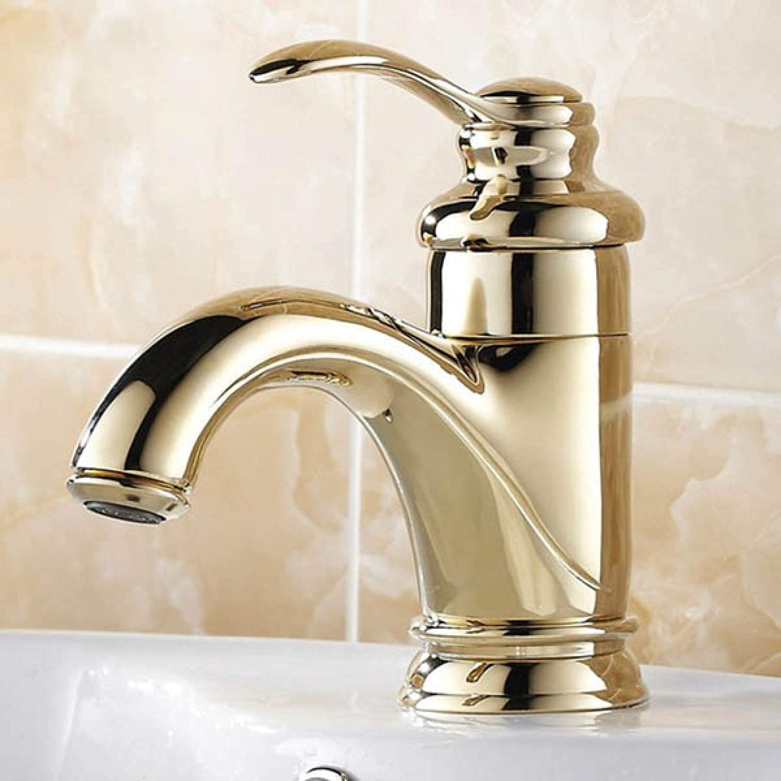 Robinet mitigeur doré de salle de bain au style classique polonais avec cartouche céramique