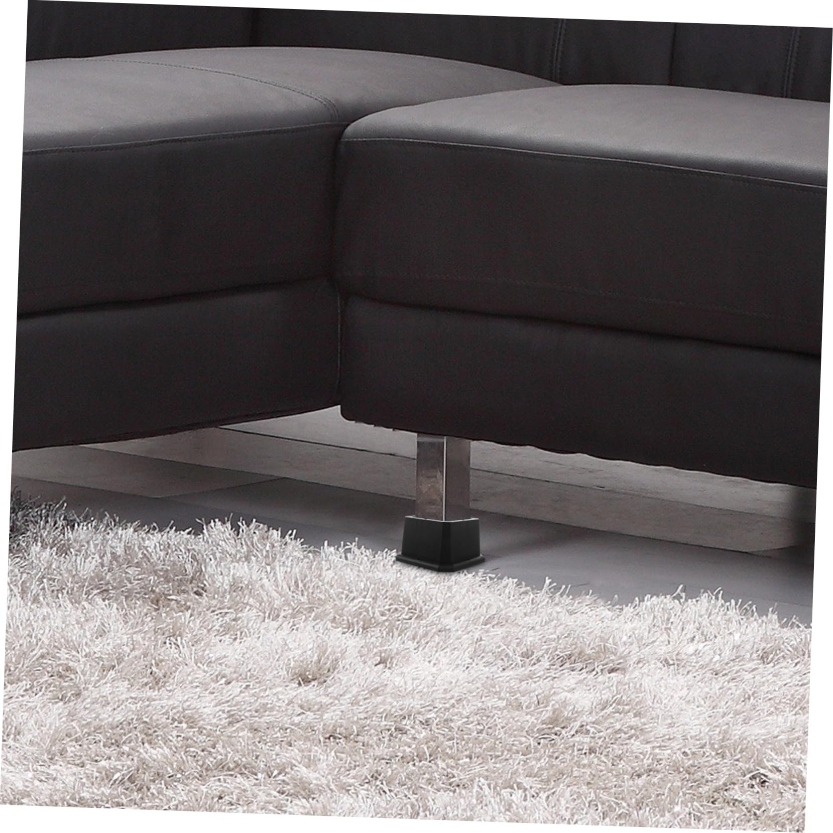 Elevadores de Muebles Negros 4 Piezas de Goma para Patas | Cabinet y Patas de Mueble, Elevación Estable, Protege el Suelo y Ayuda a Ganar Espacio Conjunto