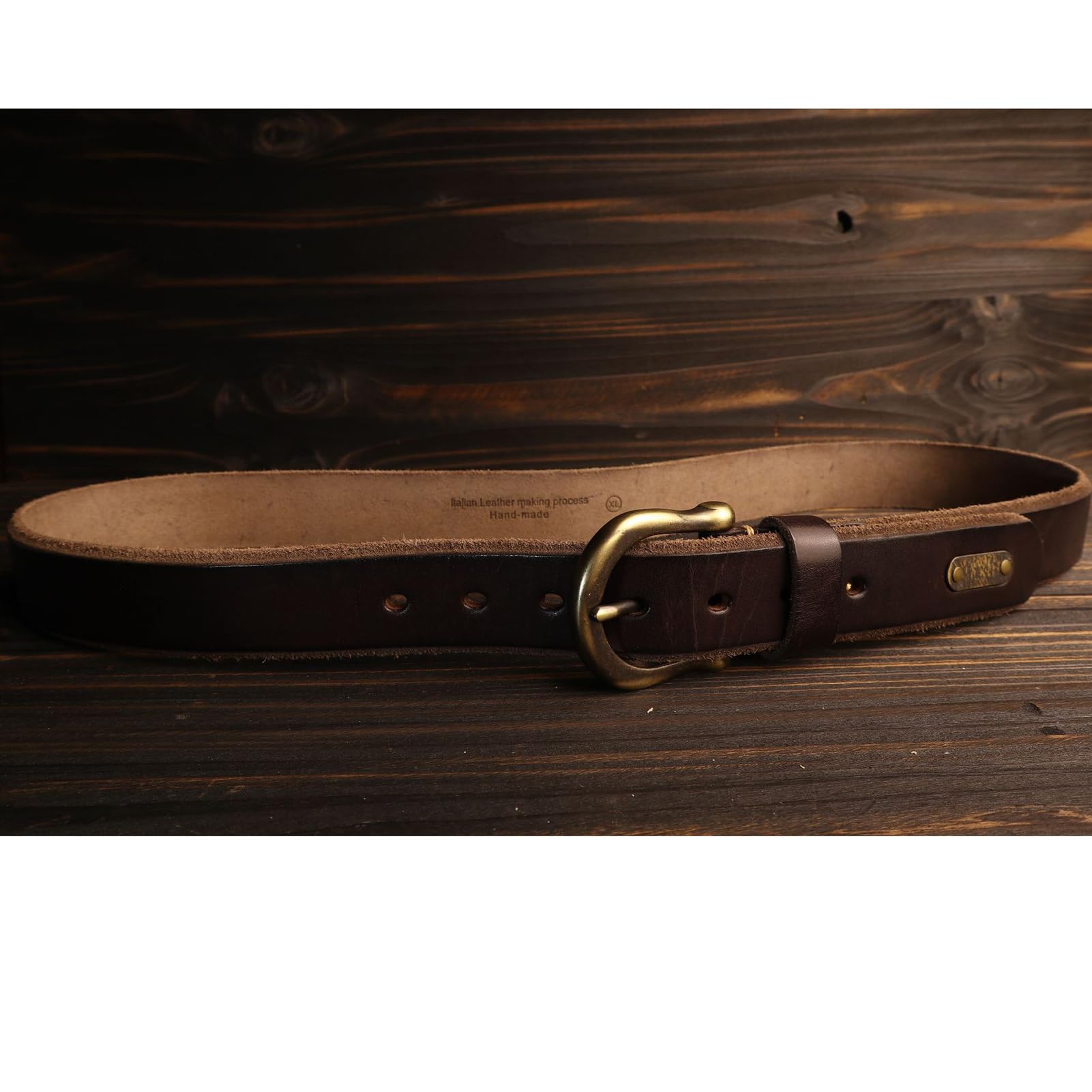 Fibbia in Ottone Massiccio a Una Punta Cintura Spessa 5,5 Mm, Pelle Pieno Fiore Resistente Fatta a Mano Cinghia per Uomo E Donna(115cm/45, Black)