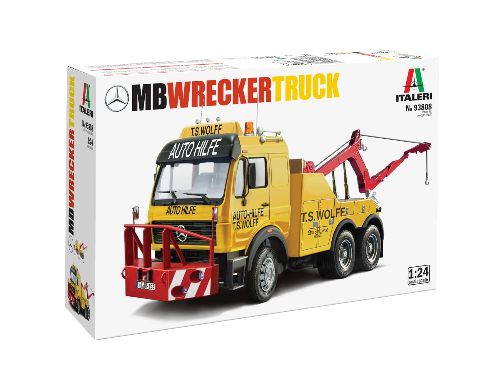 Italeri 93808 MB Wrecker truck, scala 1:24, Plastic Model Kit/Modello in plastica da montare