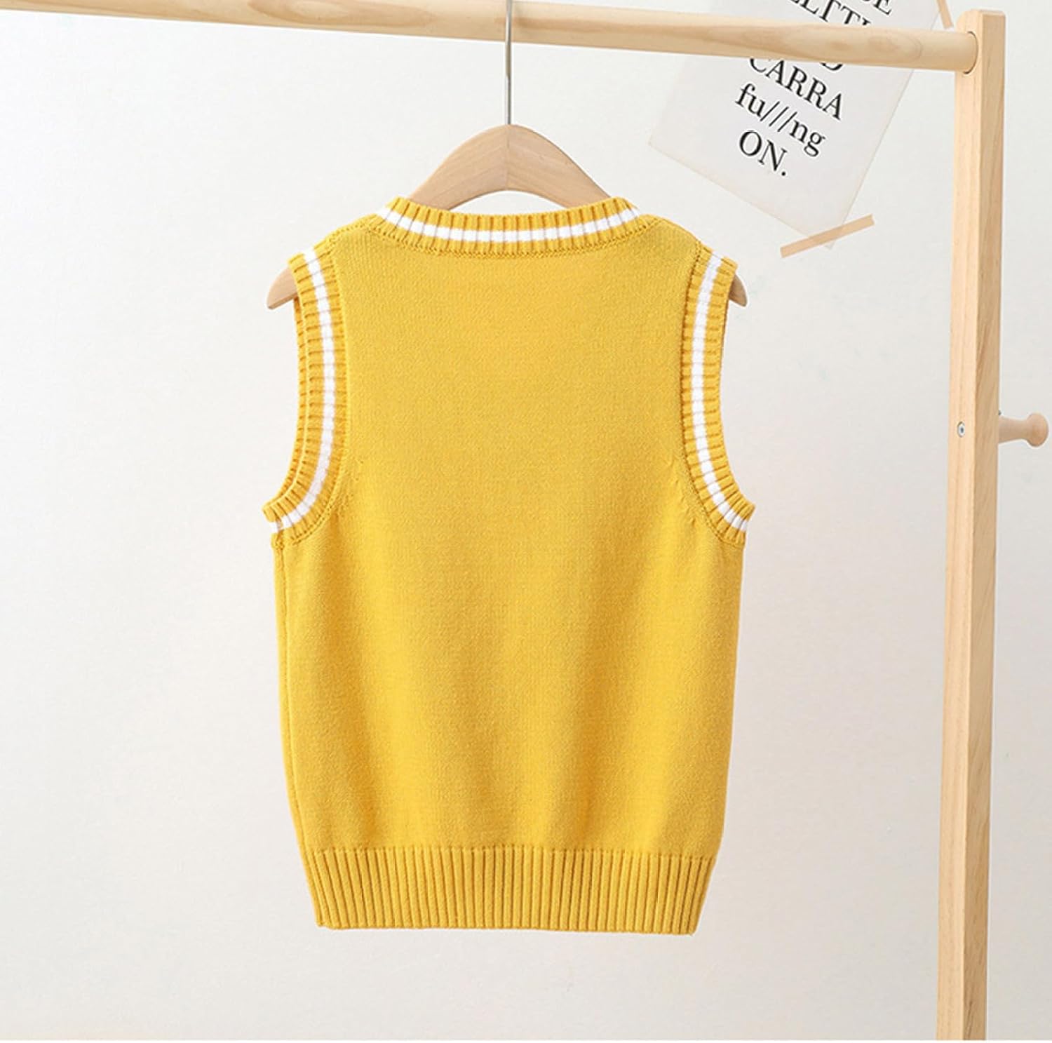 Little Boys Girls V-Neck Sweater Vest Kids Sleeveless Crop Top Knit Cardigan Waistcoat School Uniform Dress Up