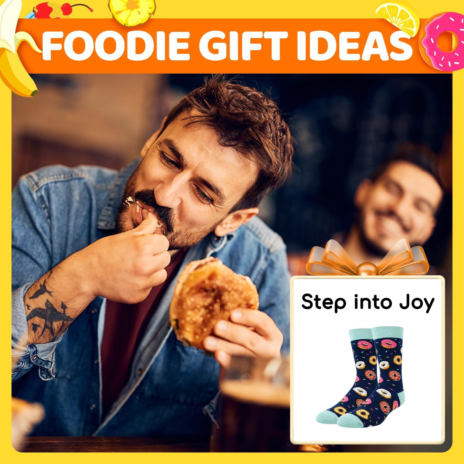 HAPPYPOP Funny Socks for Men - Donut Burger Gifts, Pickle Taco Socks for Teen Boys - Image 7